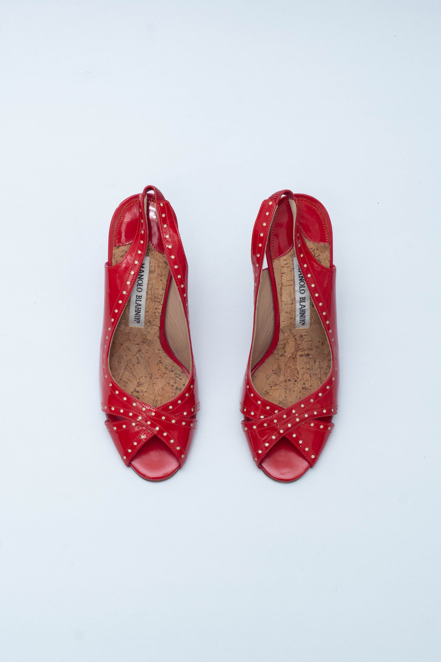 MANOLO BLAHNIK RED OPEN TOE