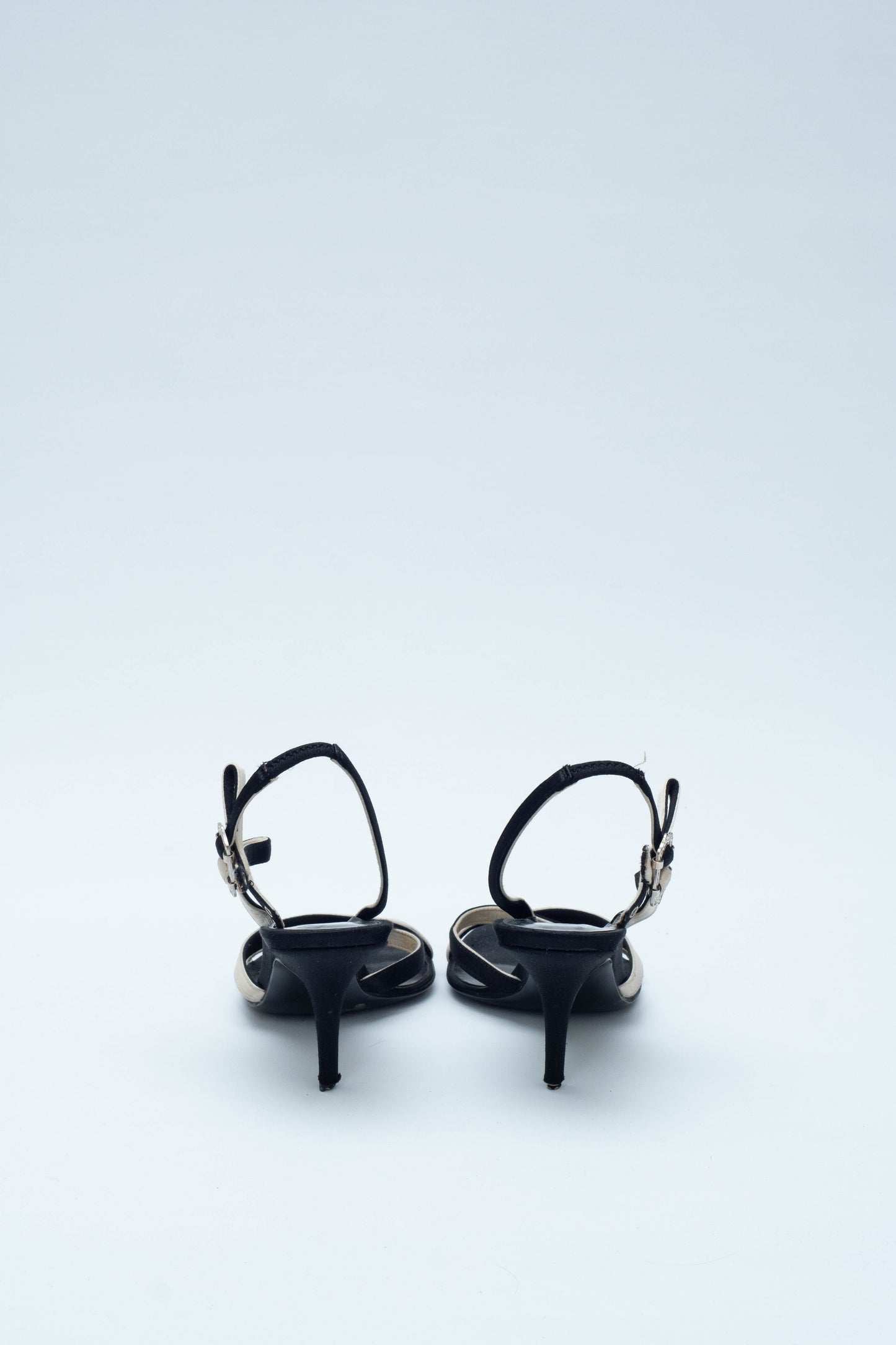 DIOR SATIN SANDALS WITH RHINESTONES