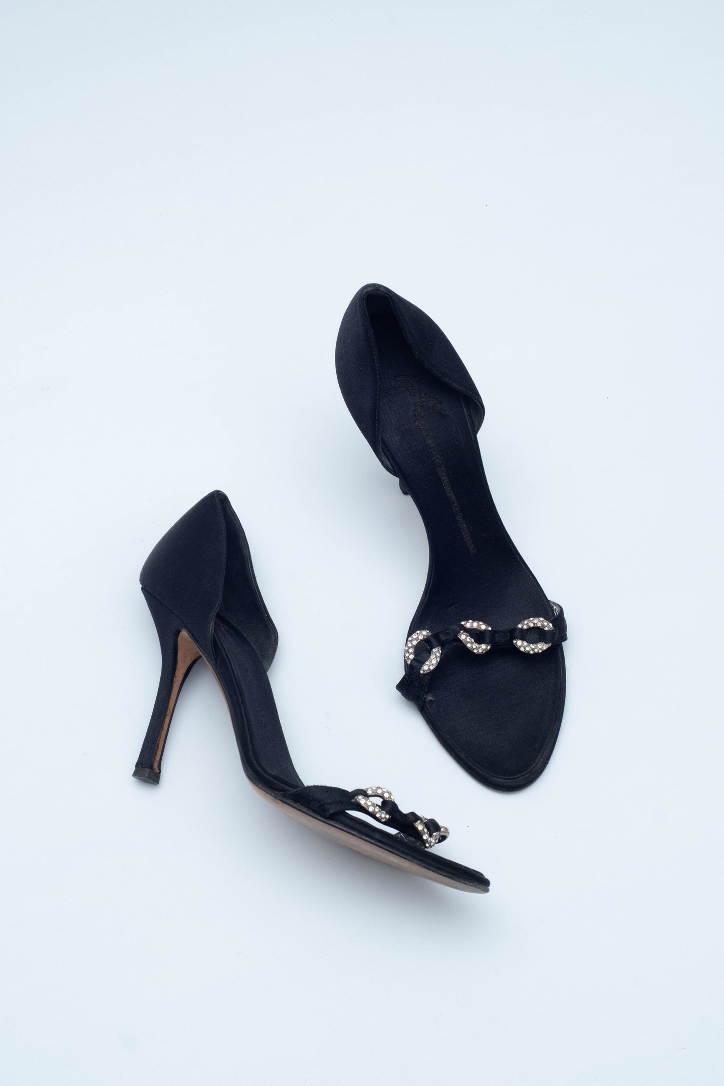 ZANOTTI RHINESTONES BLACK SANDALS