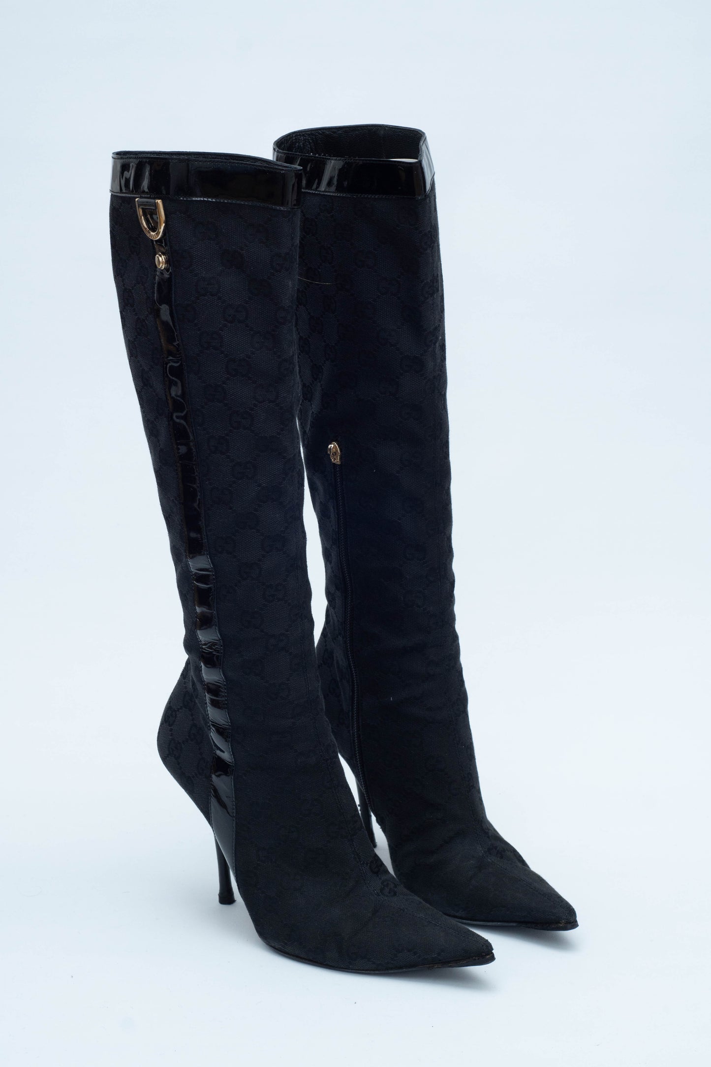 GUCCI BLACK MONOGRAM BOOTS