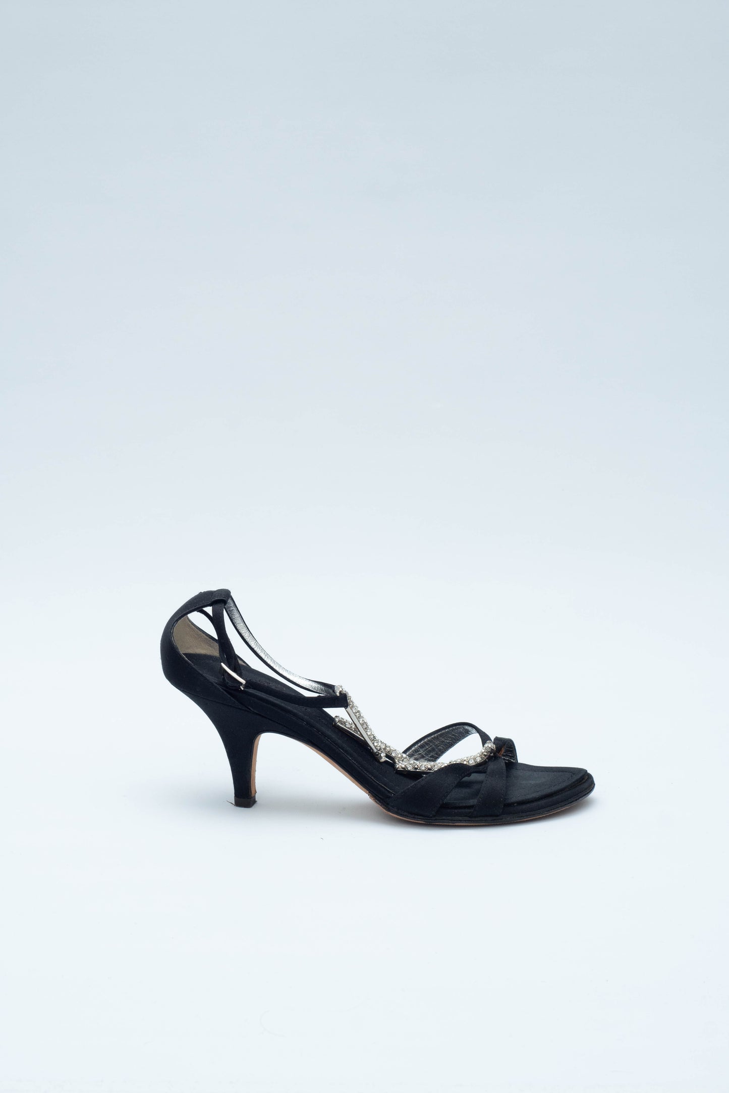 ZANOTTI RHINESTONES BLACK SANDALS