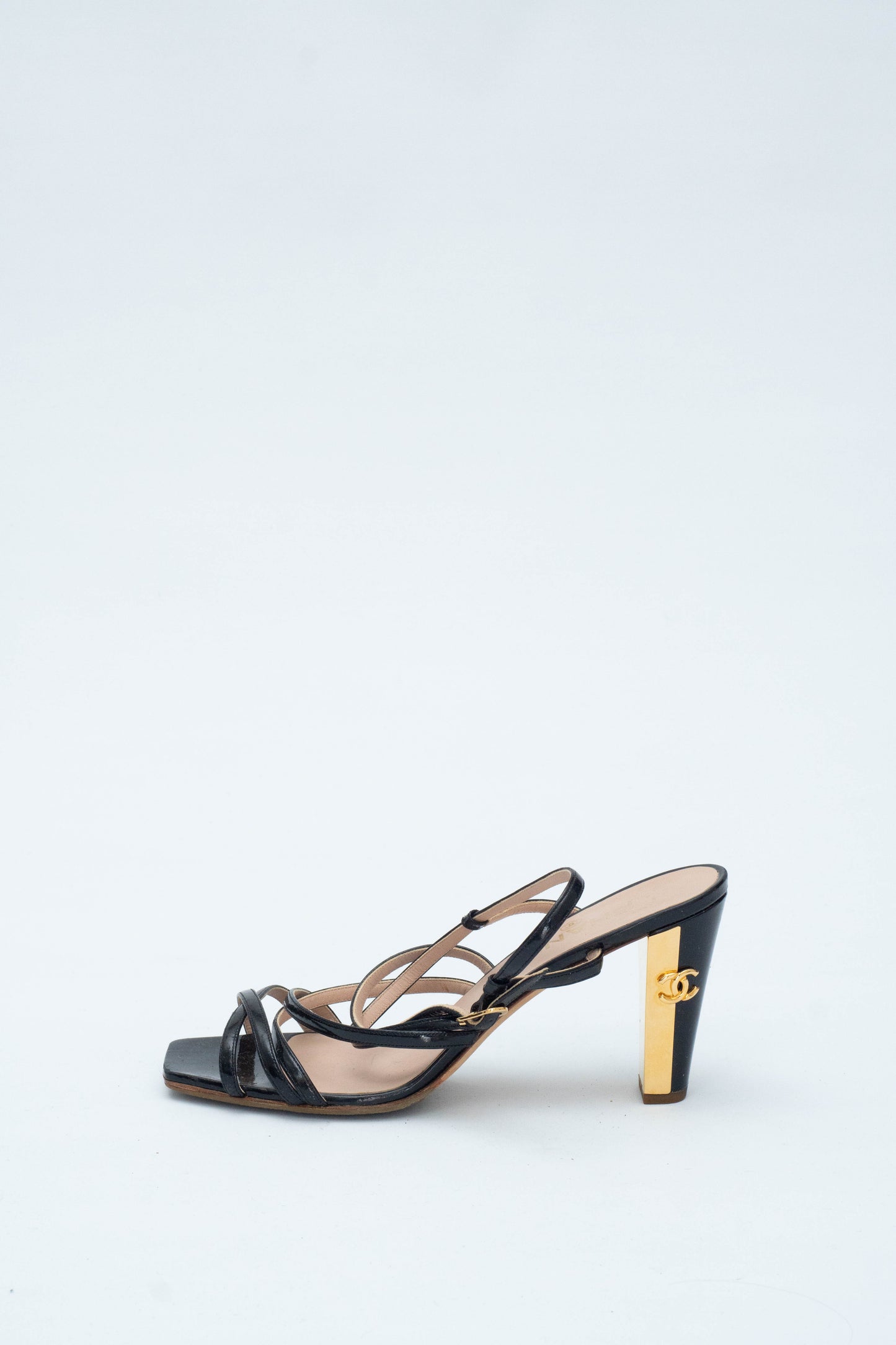 CHANEL GOLDEN HEELS SANDALS