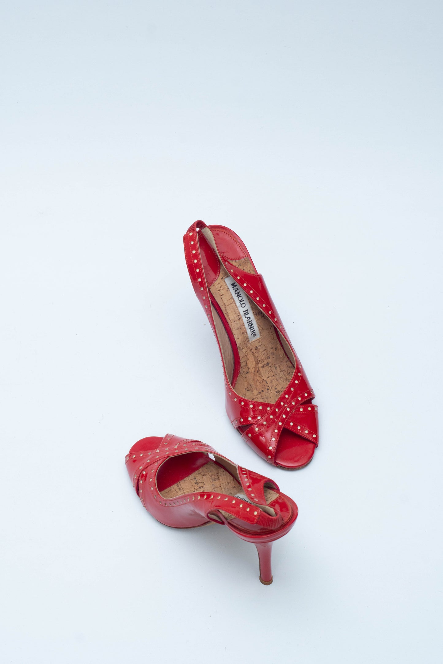 MANOLO BLAHNIK RED OPEN TOE