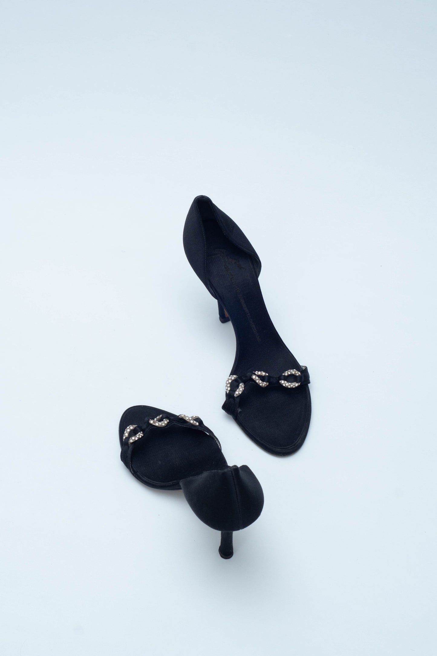 ZANOTTI RHINESTONES BLACK SANDALS