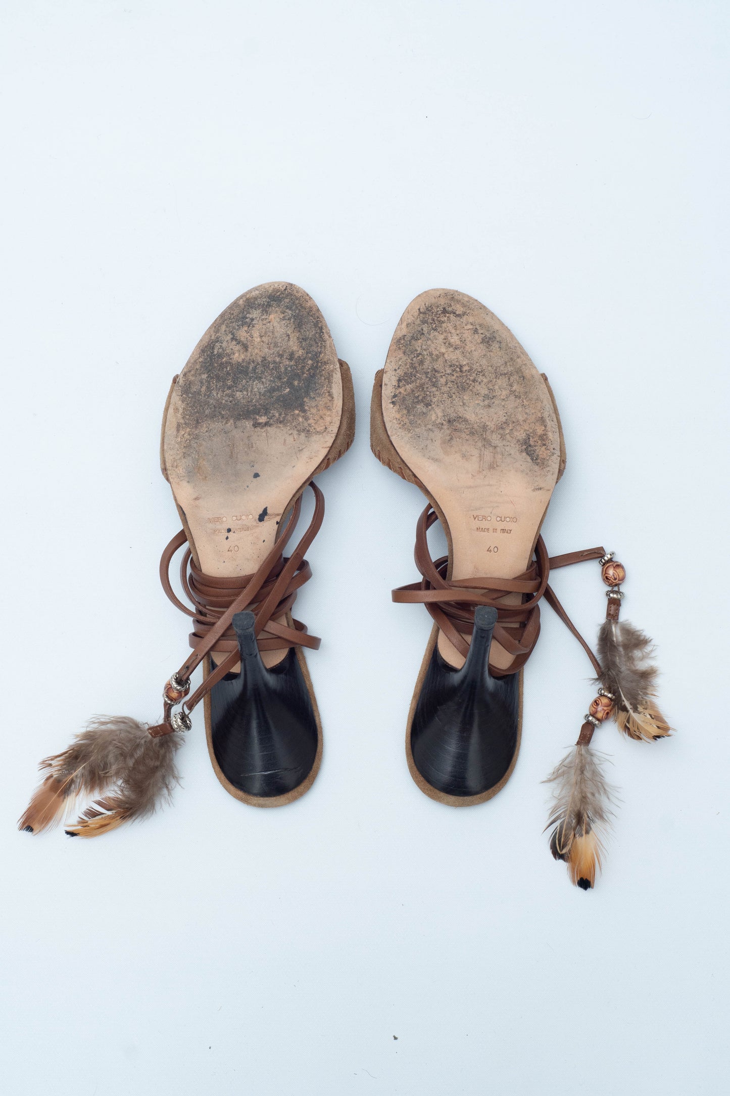 DSQUARED FEATHER SANDALS