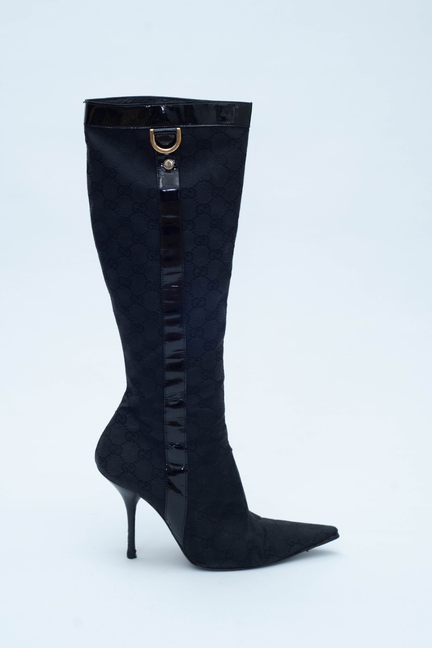 GUCCI BLACK MONOGRAM BOOTS