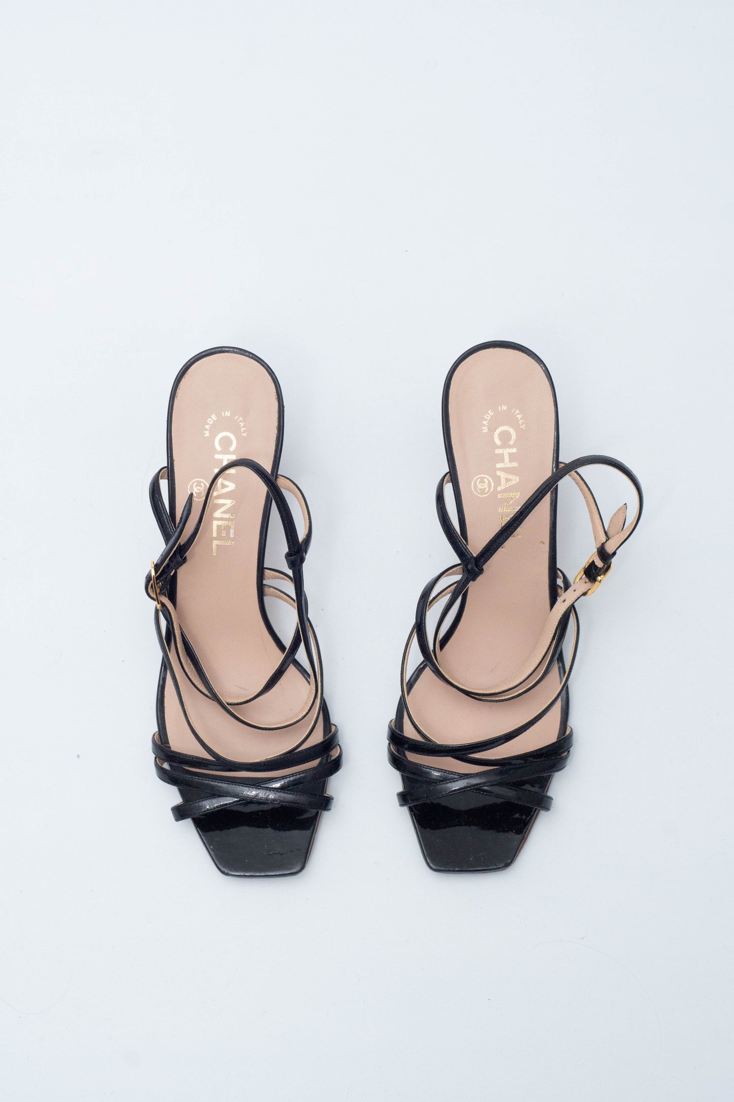 CHANEL GOLDEN HEELS SANDALS