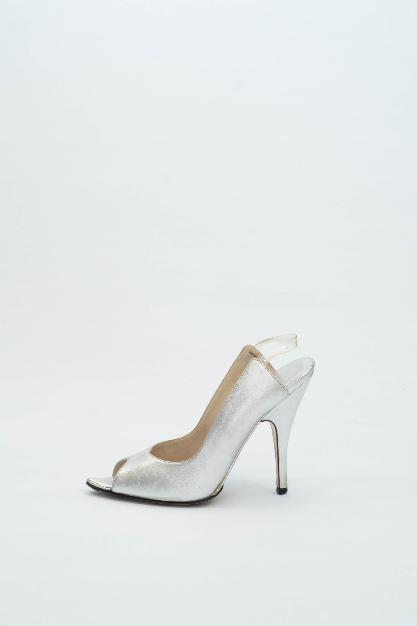 GUCCI SS 2003 SILVER HEELS