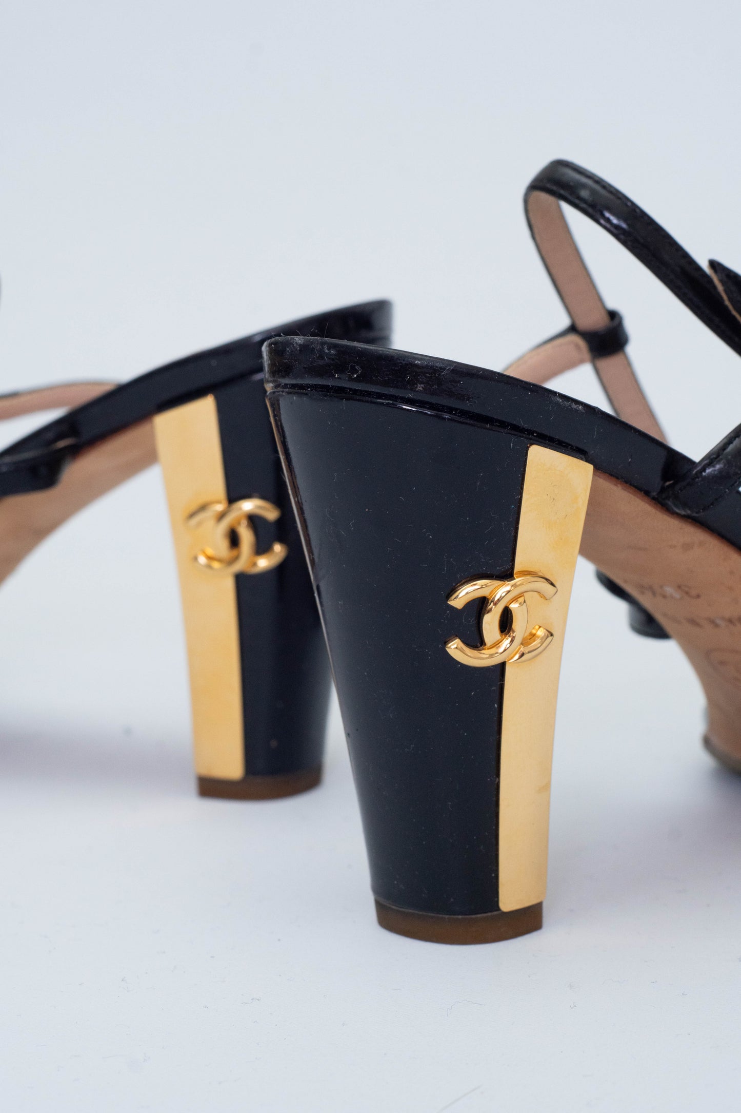 CHANEL GOLDEN HEELS SANDALS