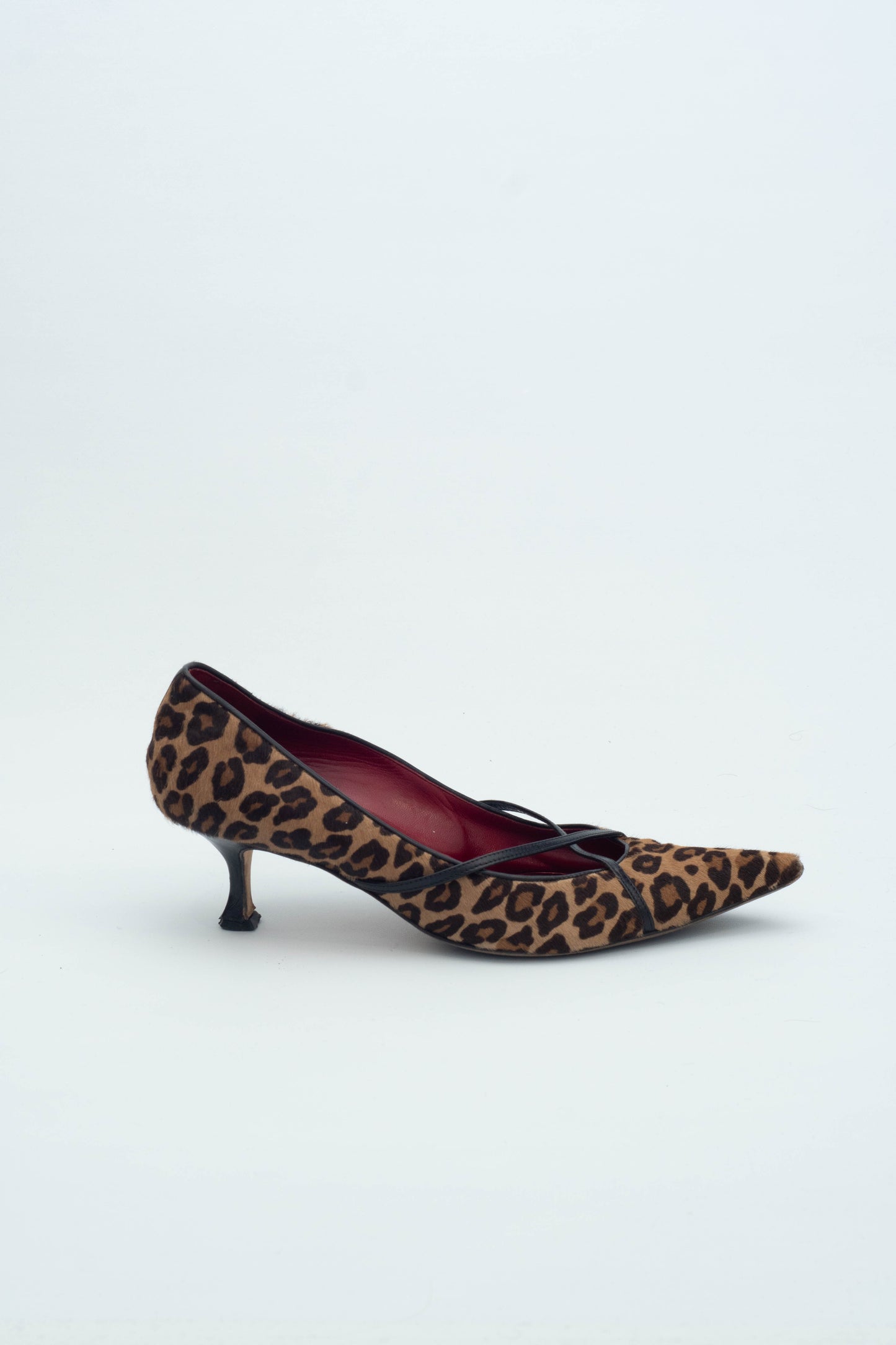MANOLO BLAHNIK PONYSKIN KITTEN HEELS