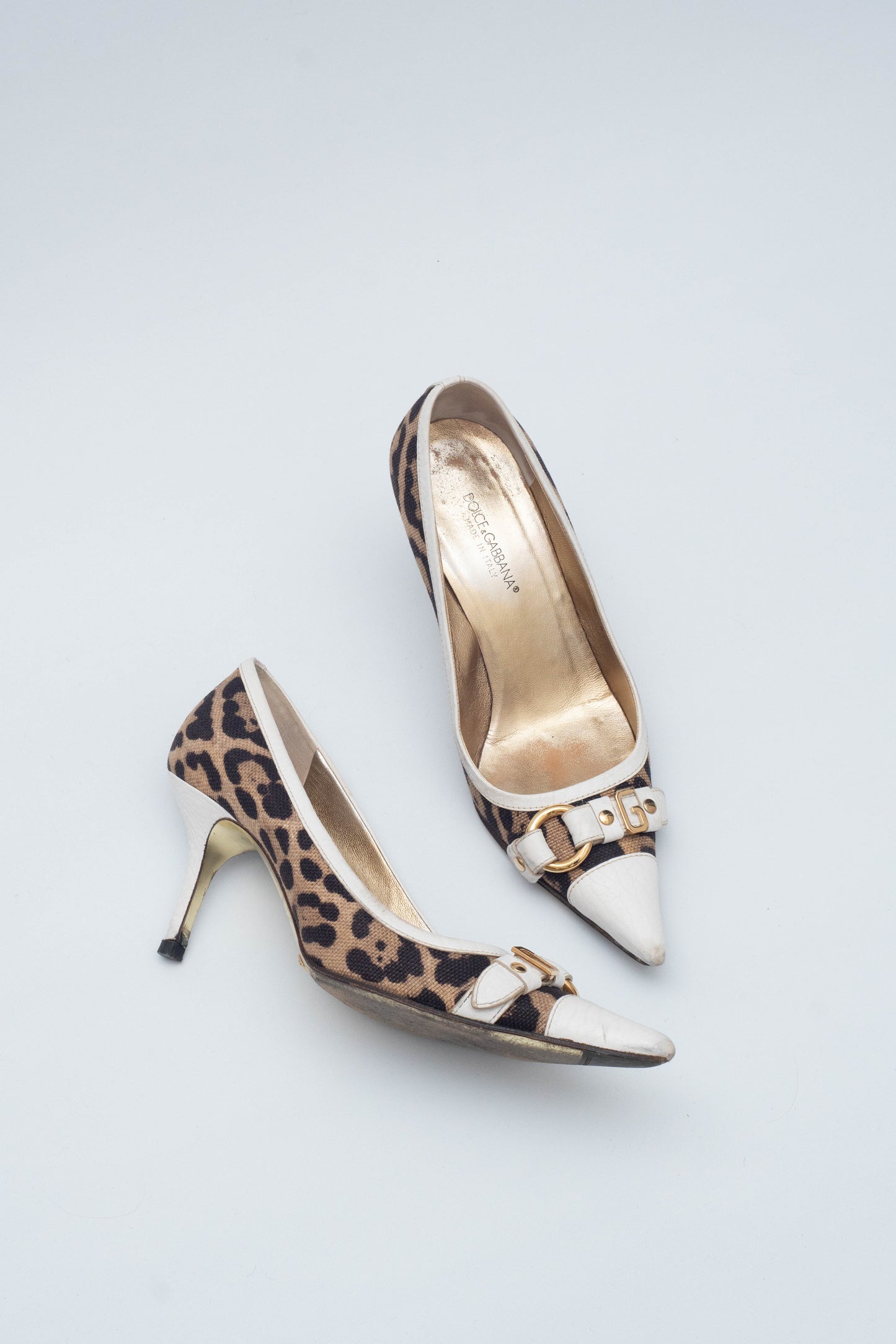 DOLCE & GABBANA LEO WHITE DECOLLETE