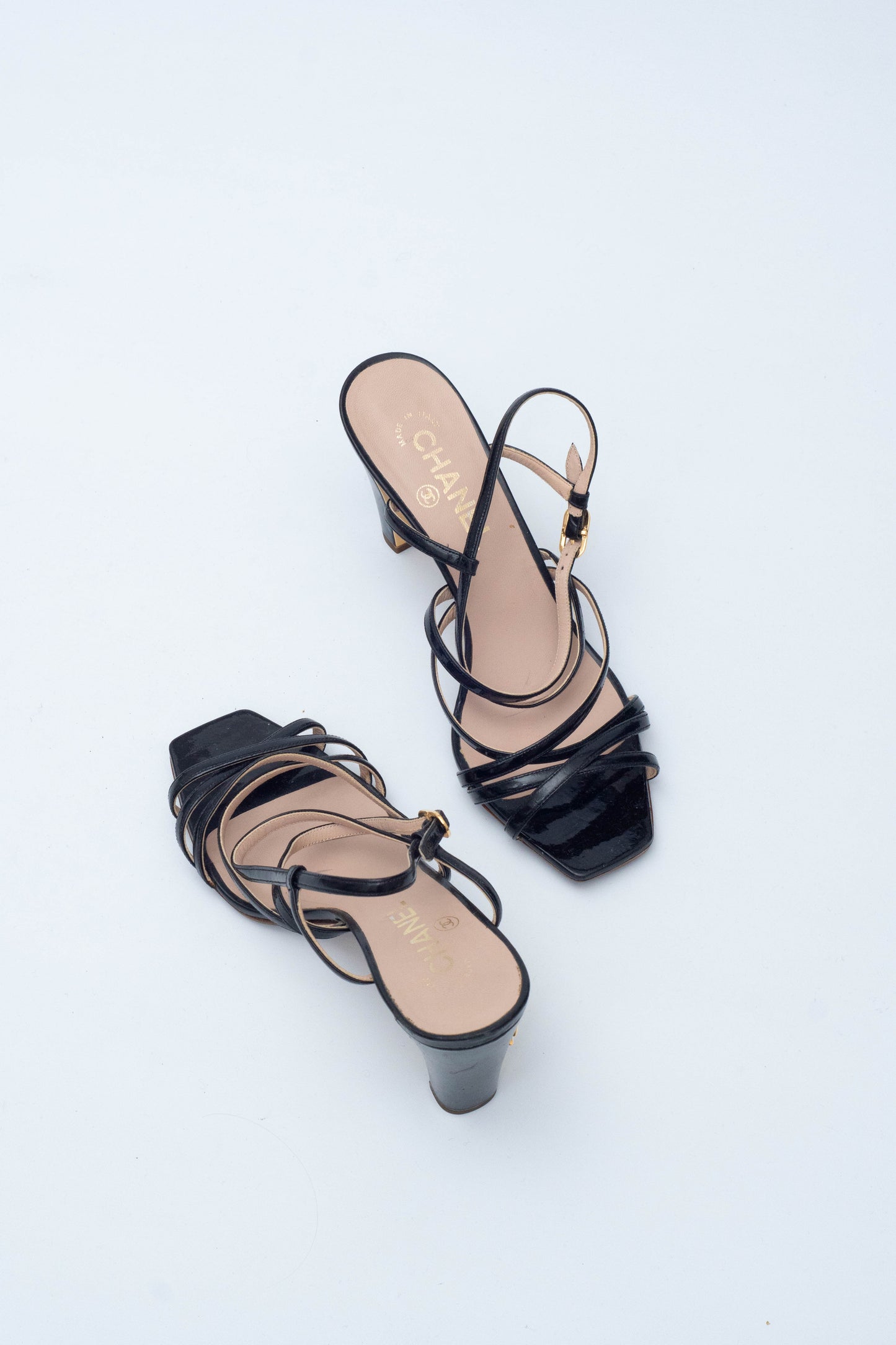 CHANEL GOLDEN HEELS SANDALS