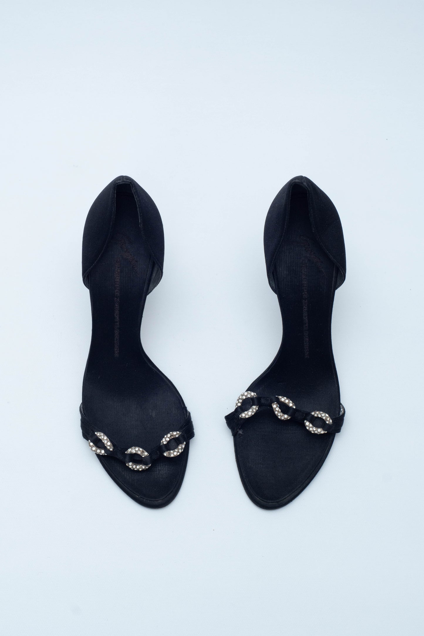 ZANOTTI RHINESTONES BLACK SANDALS
