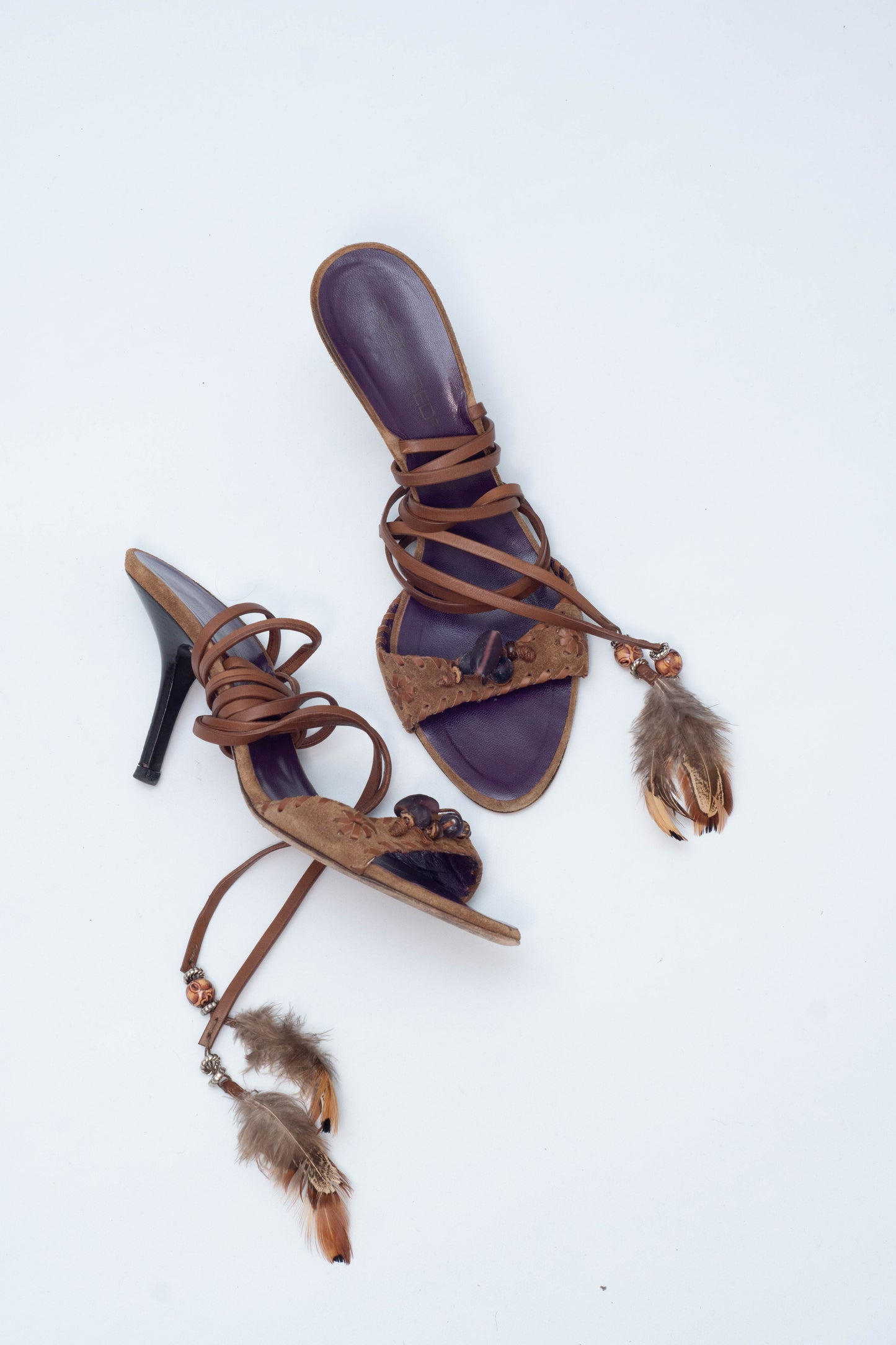 DSQUARED FEATHER SANDALS