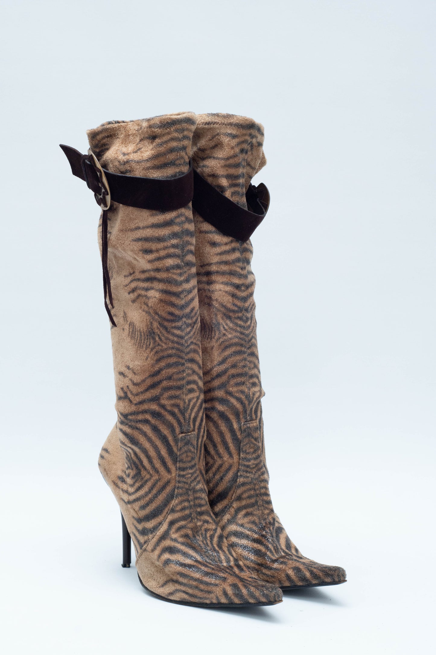 CASADEI ZEBRA PRINT BOOTS