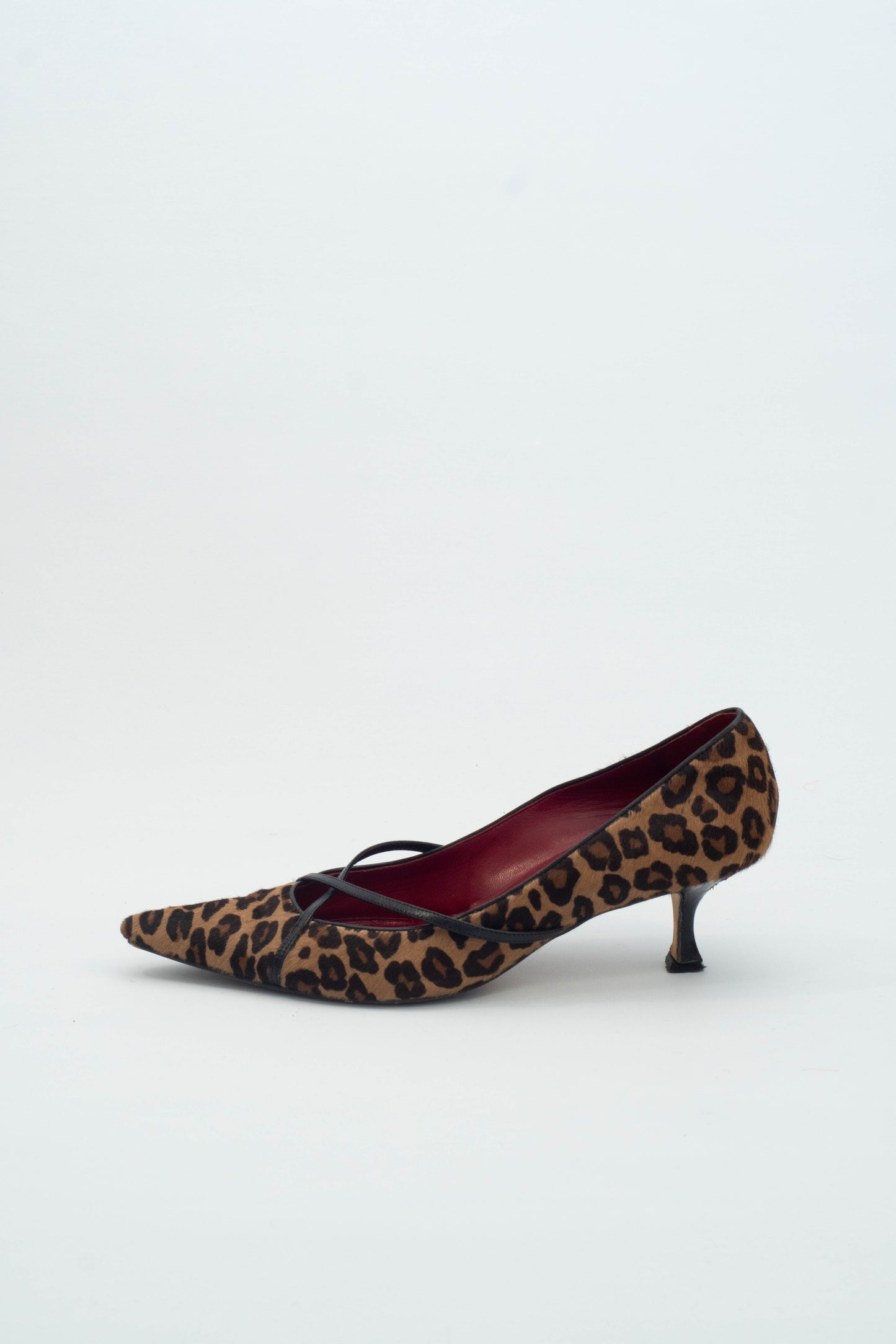 MANOLO BLAHNIK PONYSKIN KITTEN HEELS