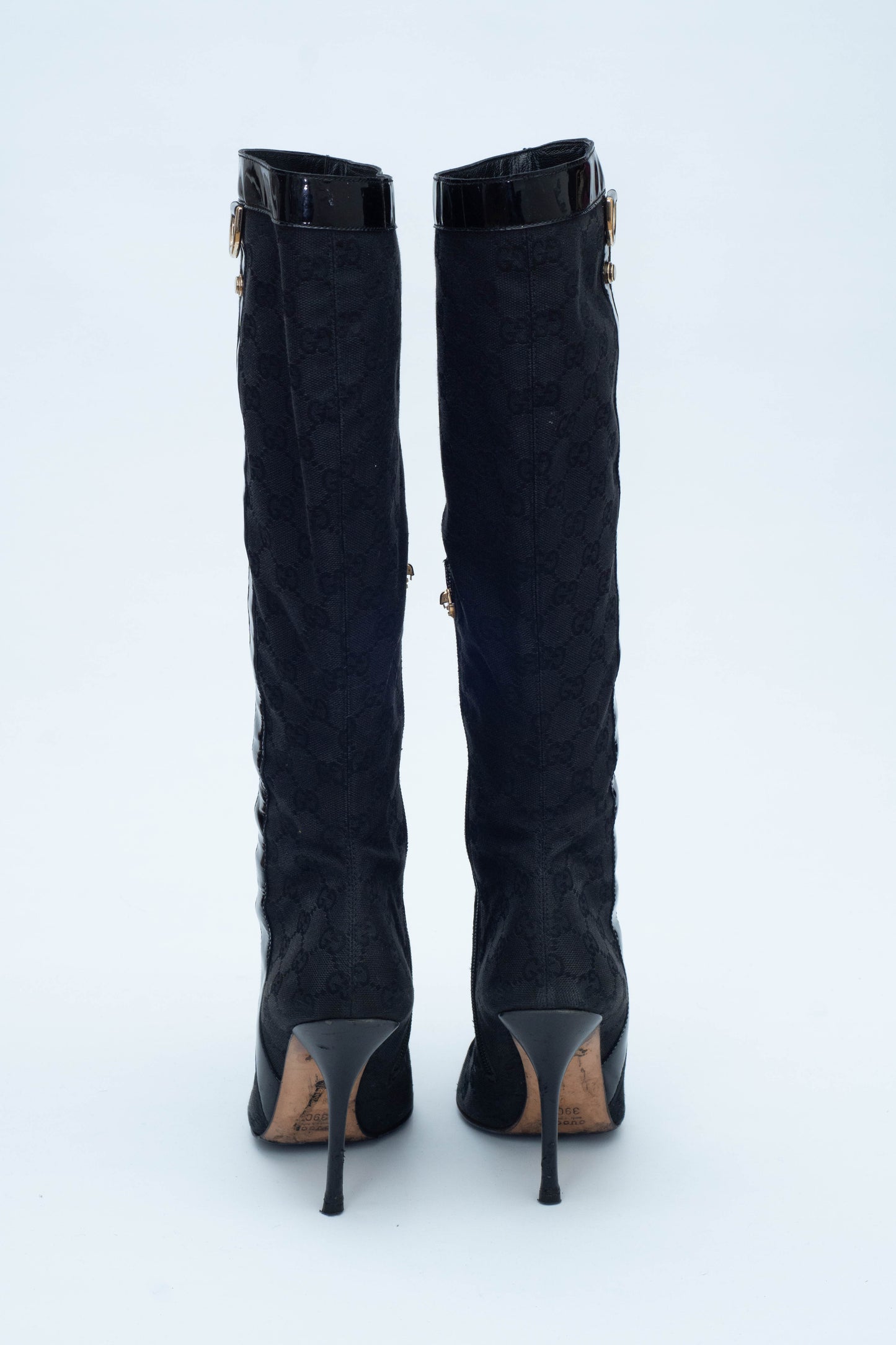 GUCCI BLACK MONOGRAM BOOTS
