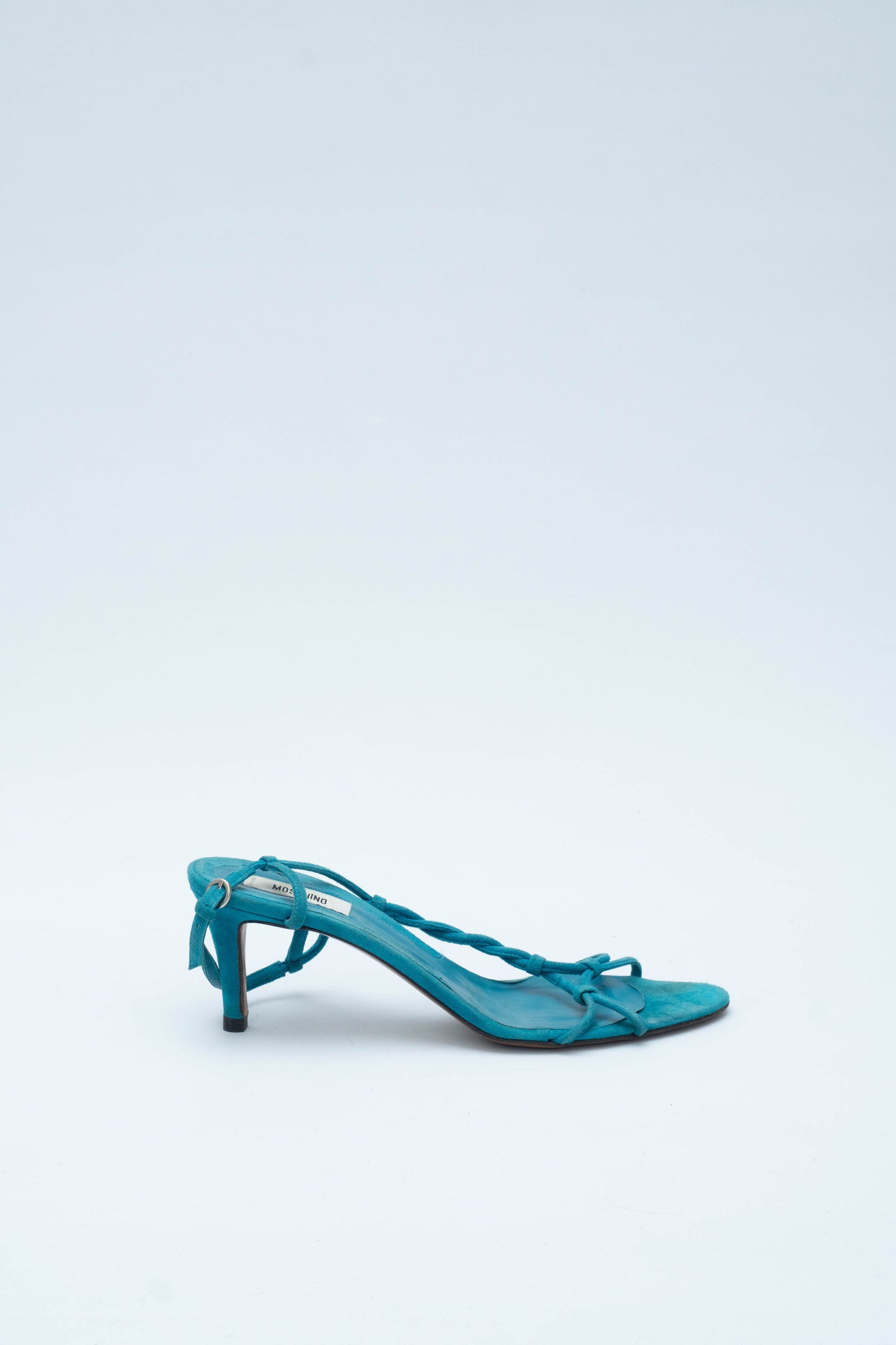 MOSCHINO TURQUOISE SUEDE SANDALS
