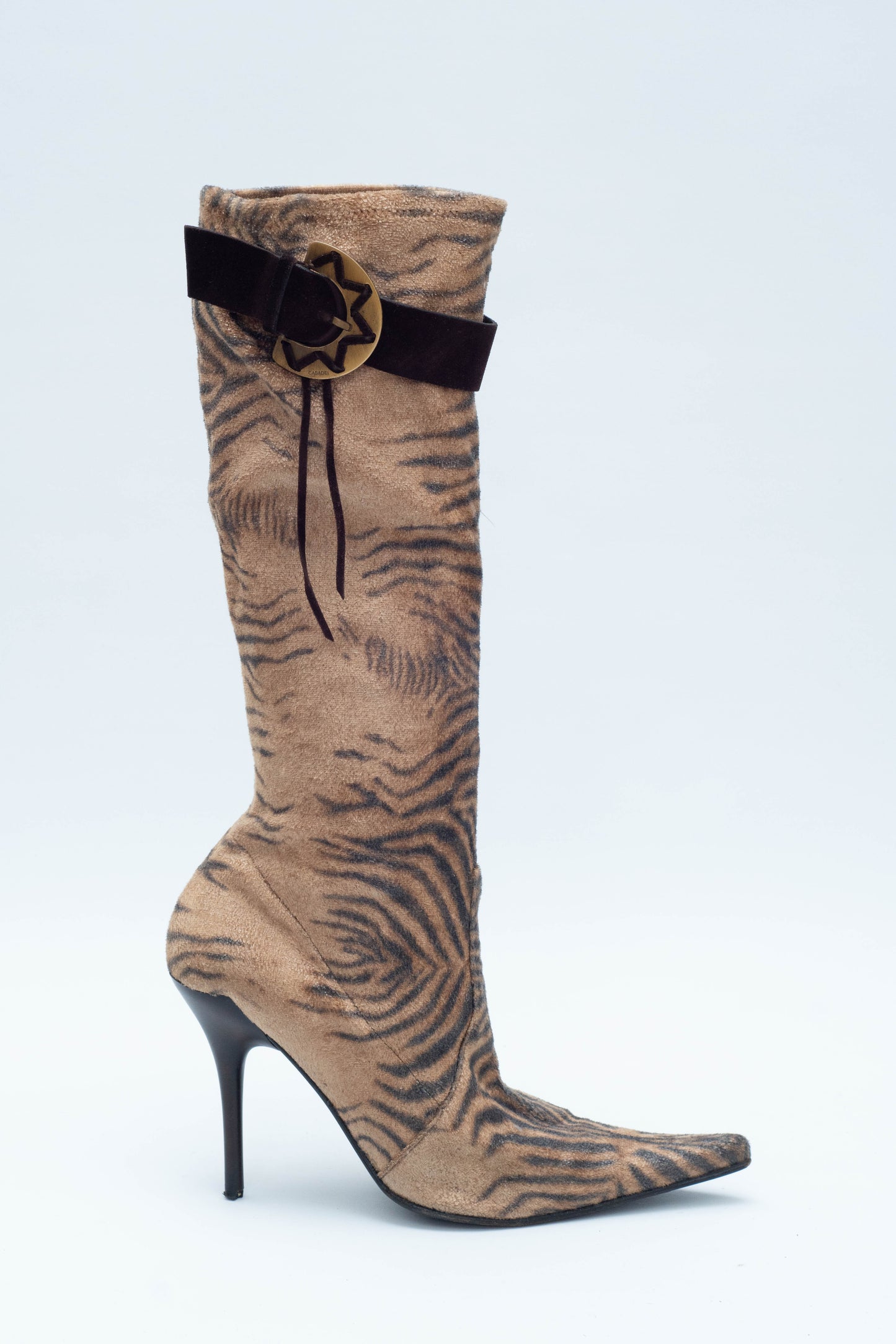 CASADEI ZEBRA PRINT BOOTS