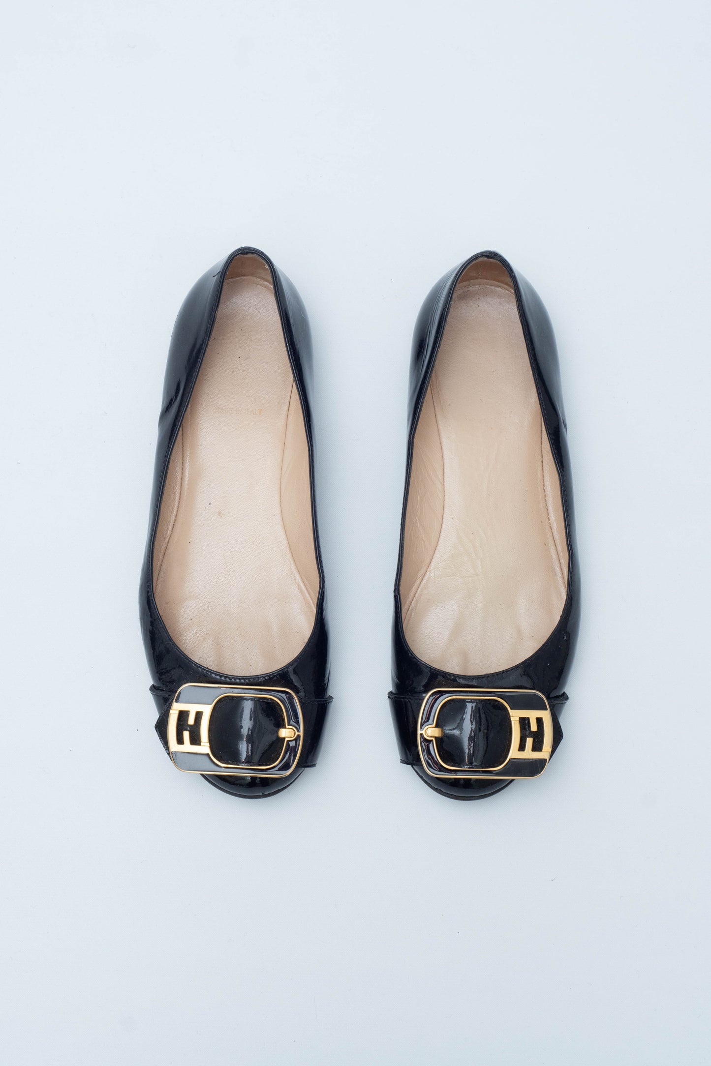 FENDI PATENT LEATHER FLATS