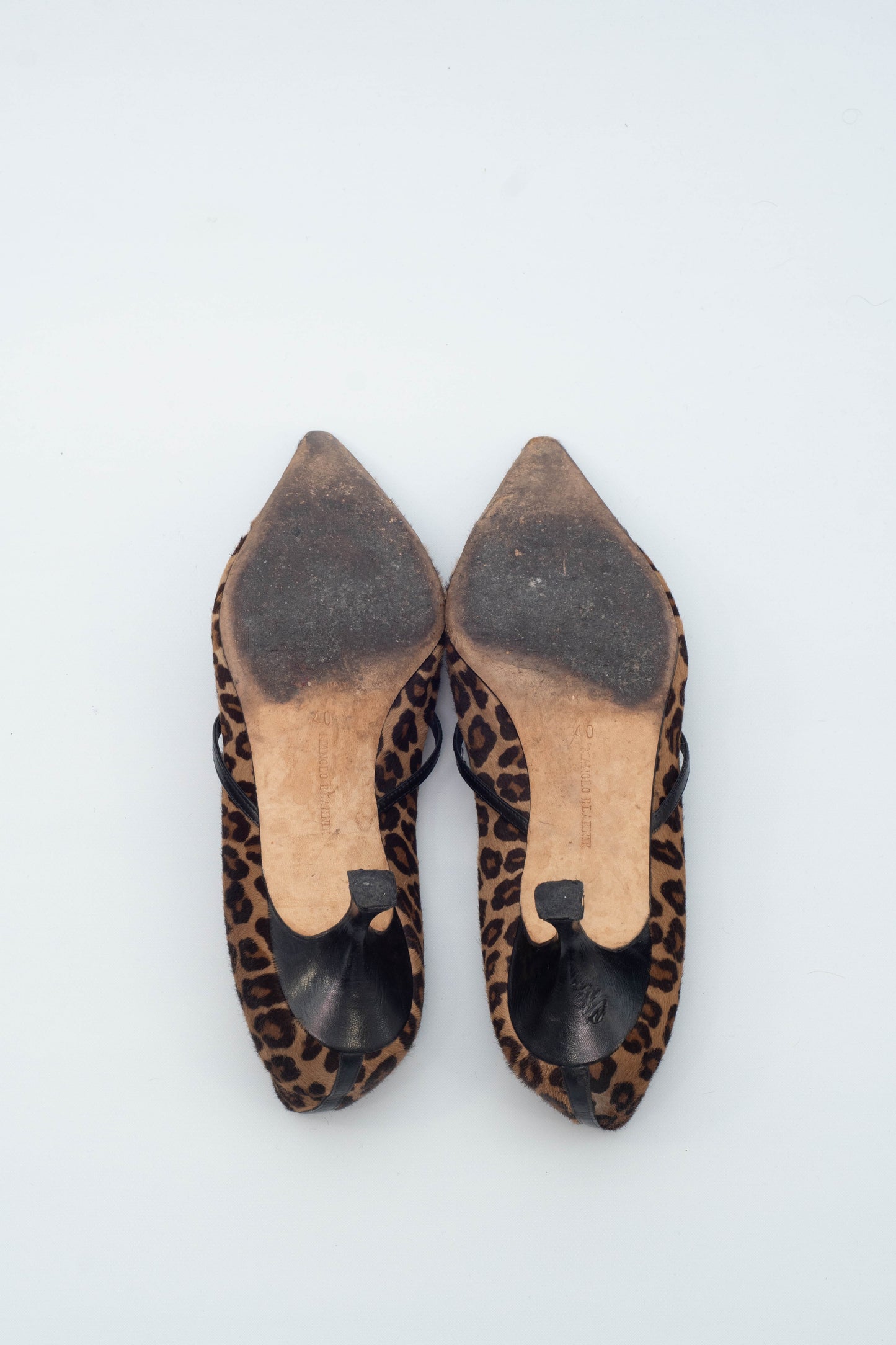 MANOLO BLAHNIK PONYSKIN KITTEN HEELS
