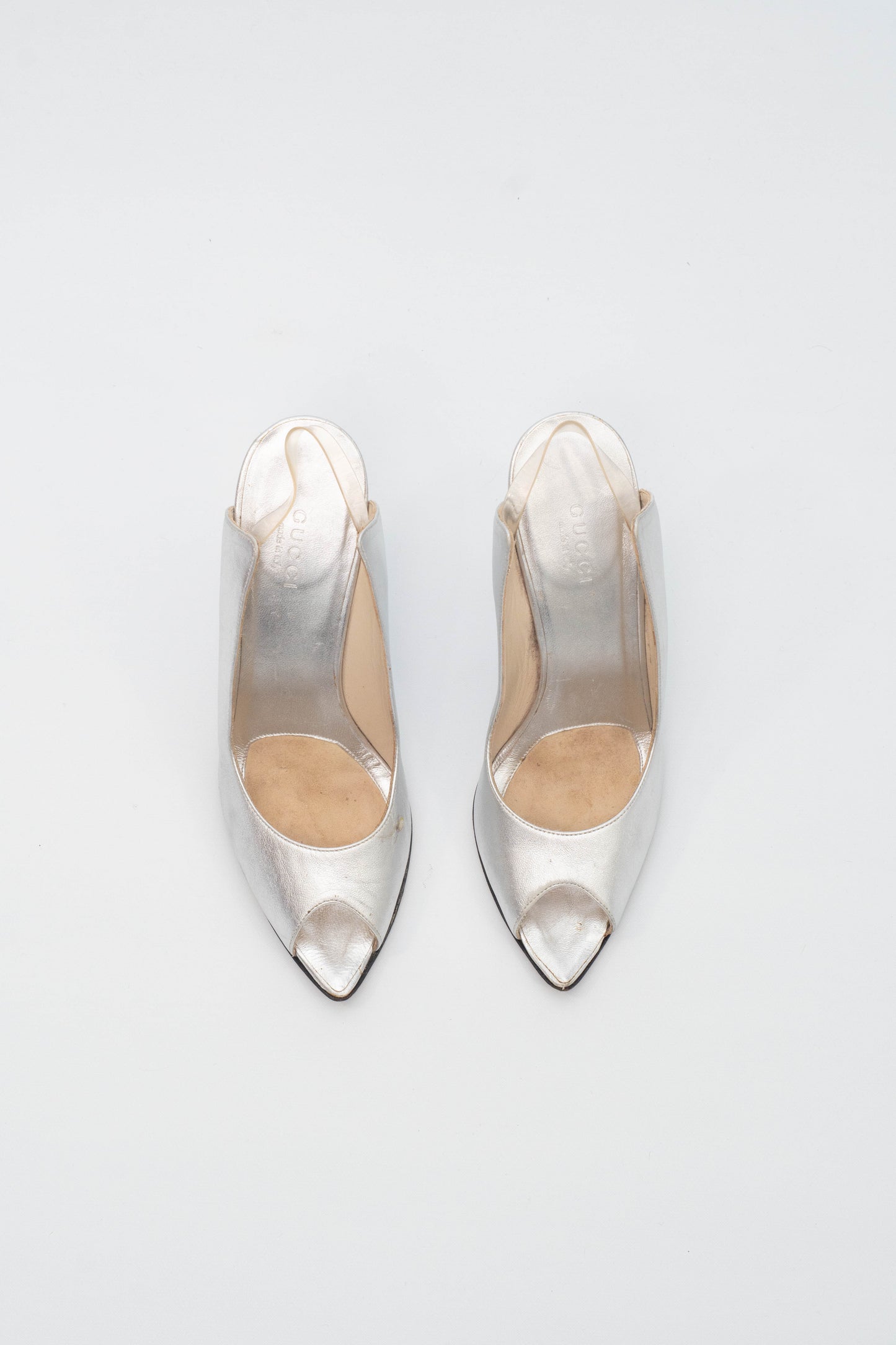 GUCCI SS 2003 SILVER HEELS