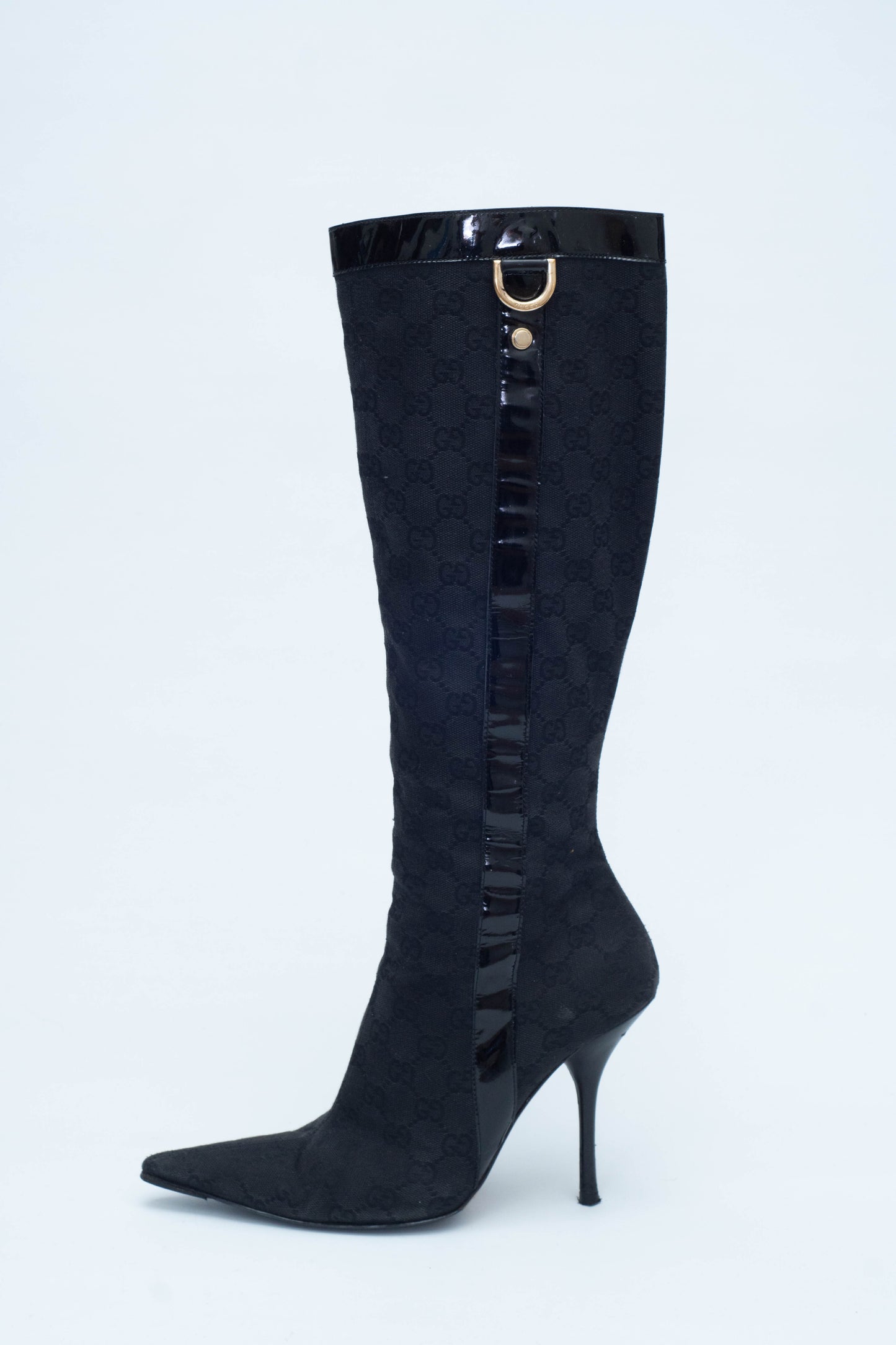 GUCCI BLACK MONOGRAM BOOTS