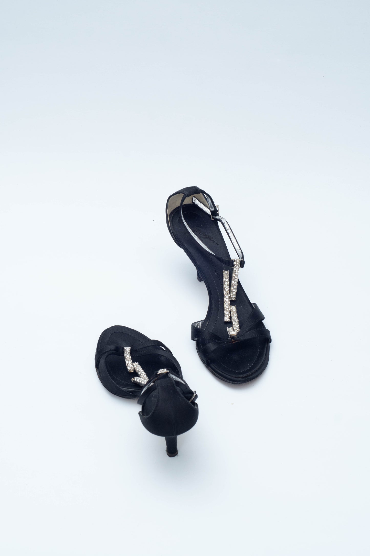 ZANOTTI RHINESTONES BLACK SANDALS