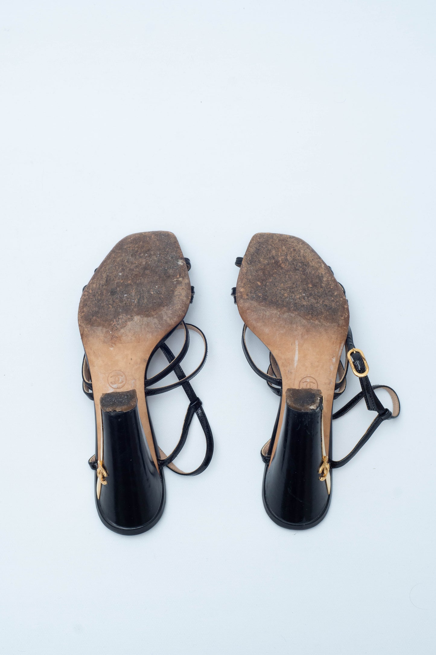 CHANEL GOLDEN HEELS SANDALS