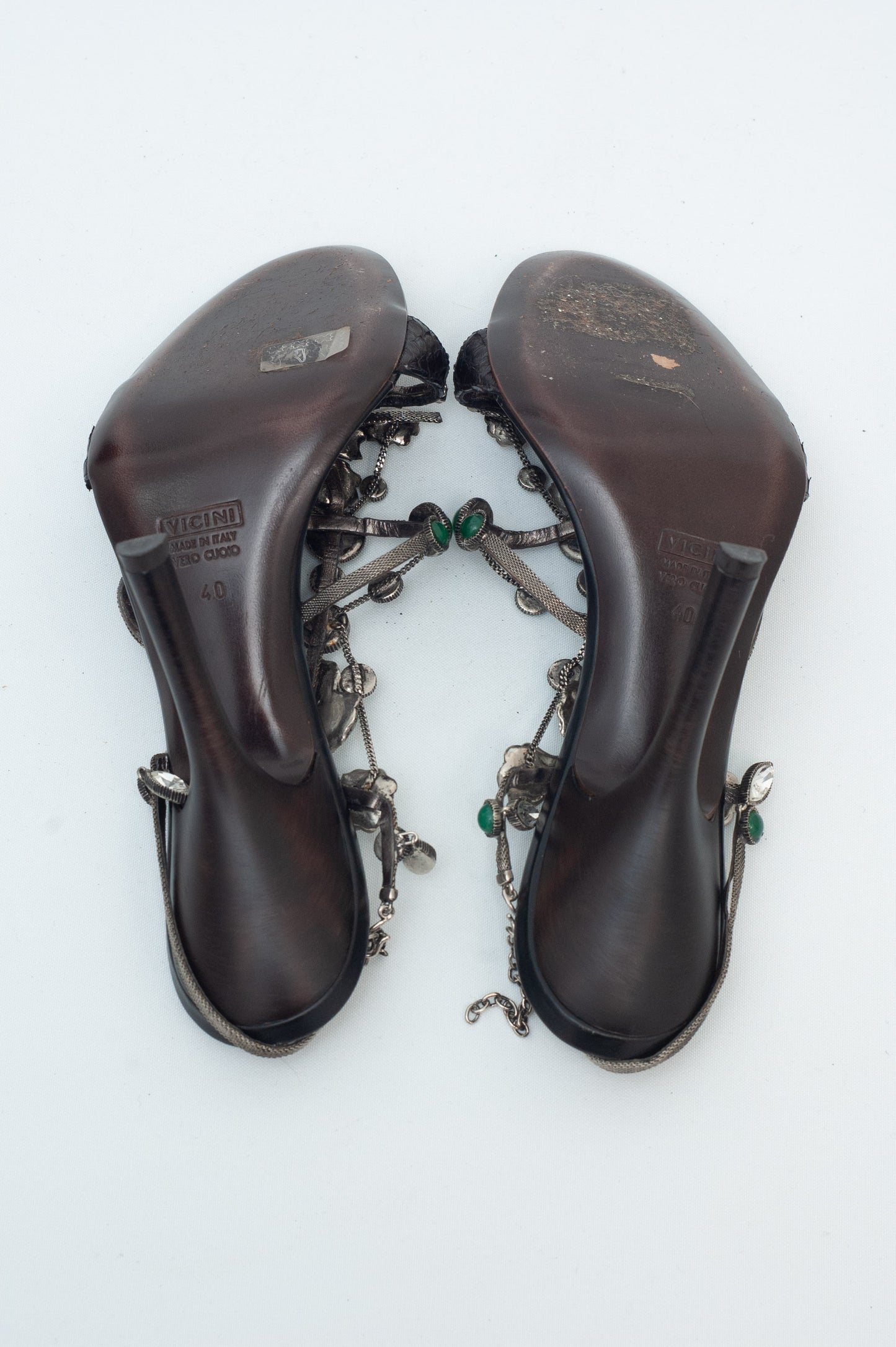GIUSEPPE ZANOTTI PONYSKIN STONE HEELS