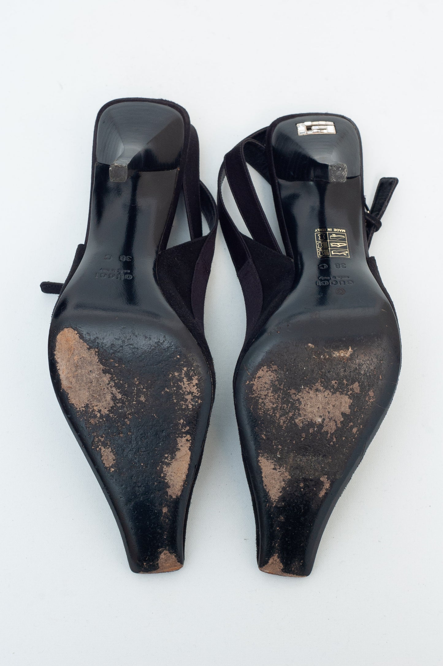 GUCCI BLACK SUEDE HEELS