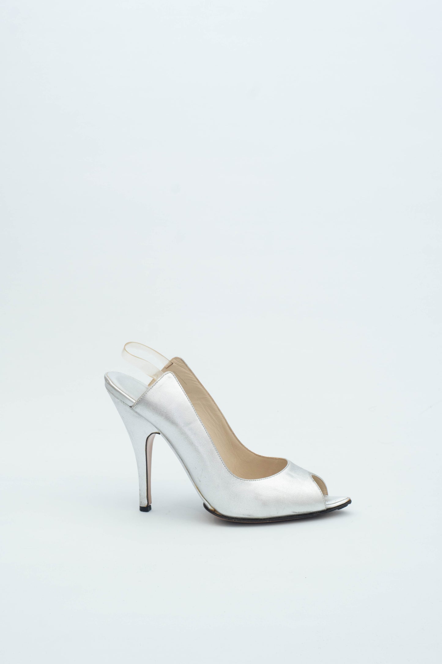 GUCCI SS 2003 SILVER HEELS