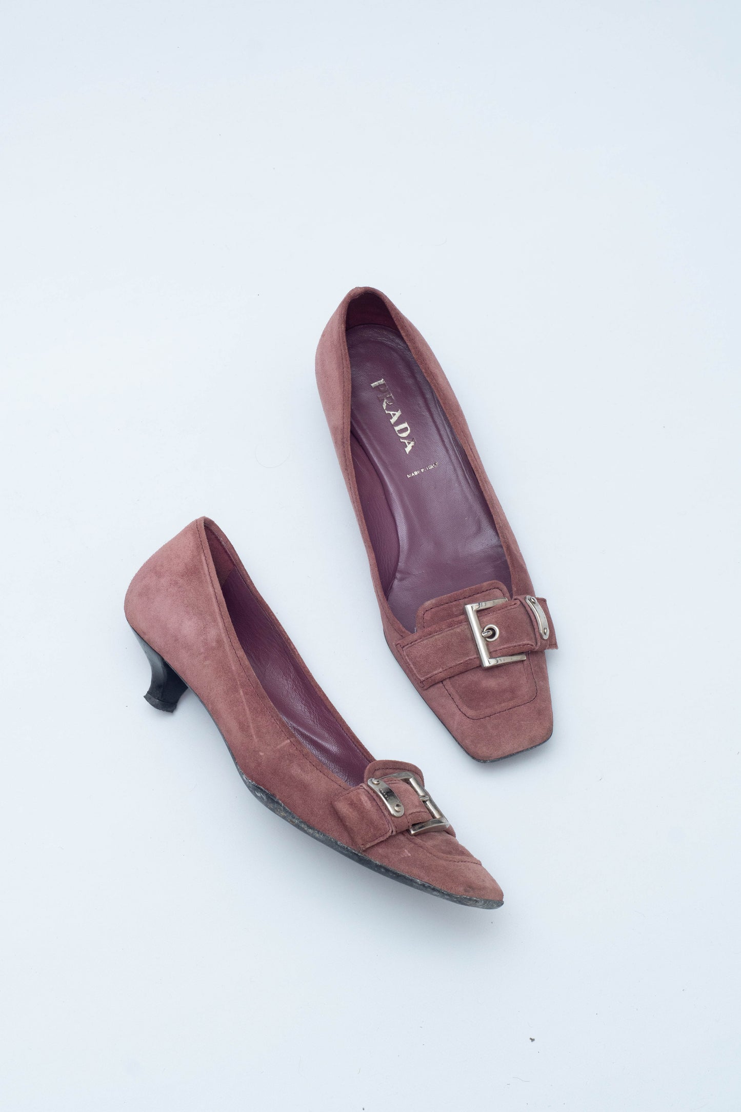 PRADA SQUARED KITTEN HEELS