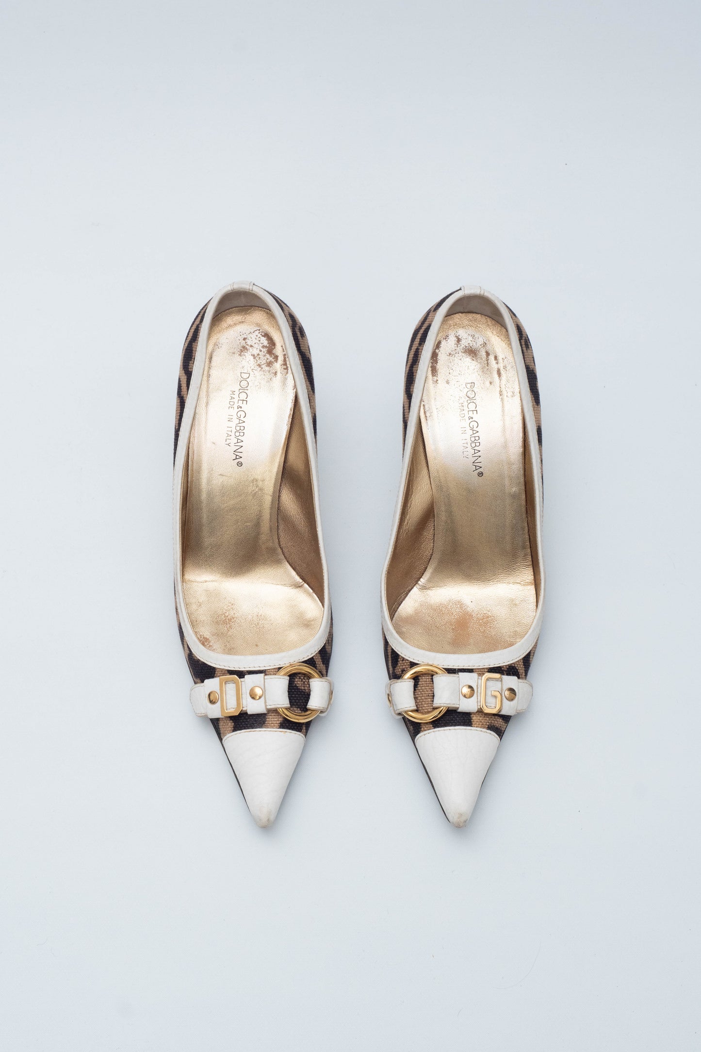 DOLCE & GABBANA LEO WHITE DECOLLETE