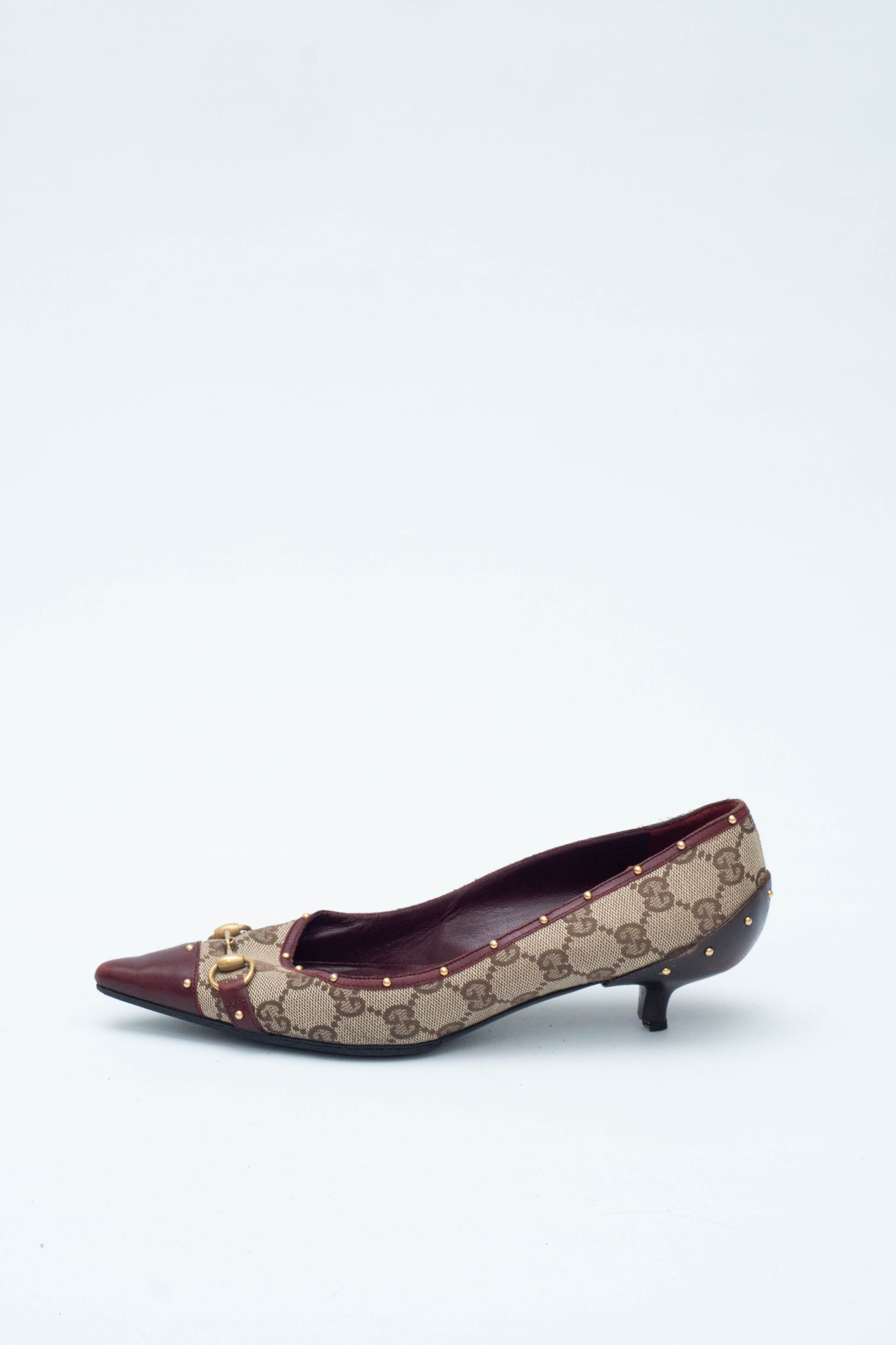 GUCCI MONOGRAM KITTEN HEELS
