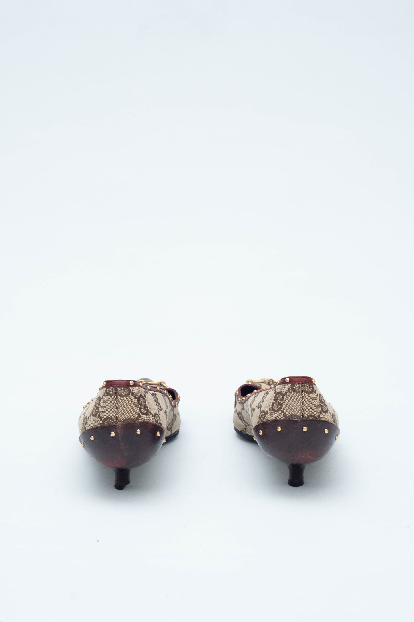 GUCCI MONOGRAM KITTEN HEELS