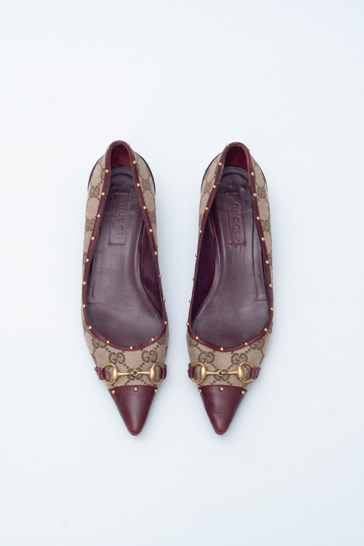 GUCCI MONOGRAM KITTEN HEELS