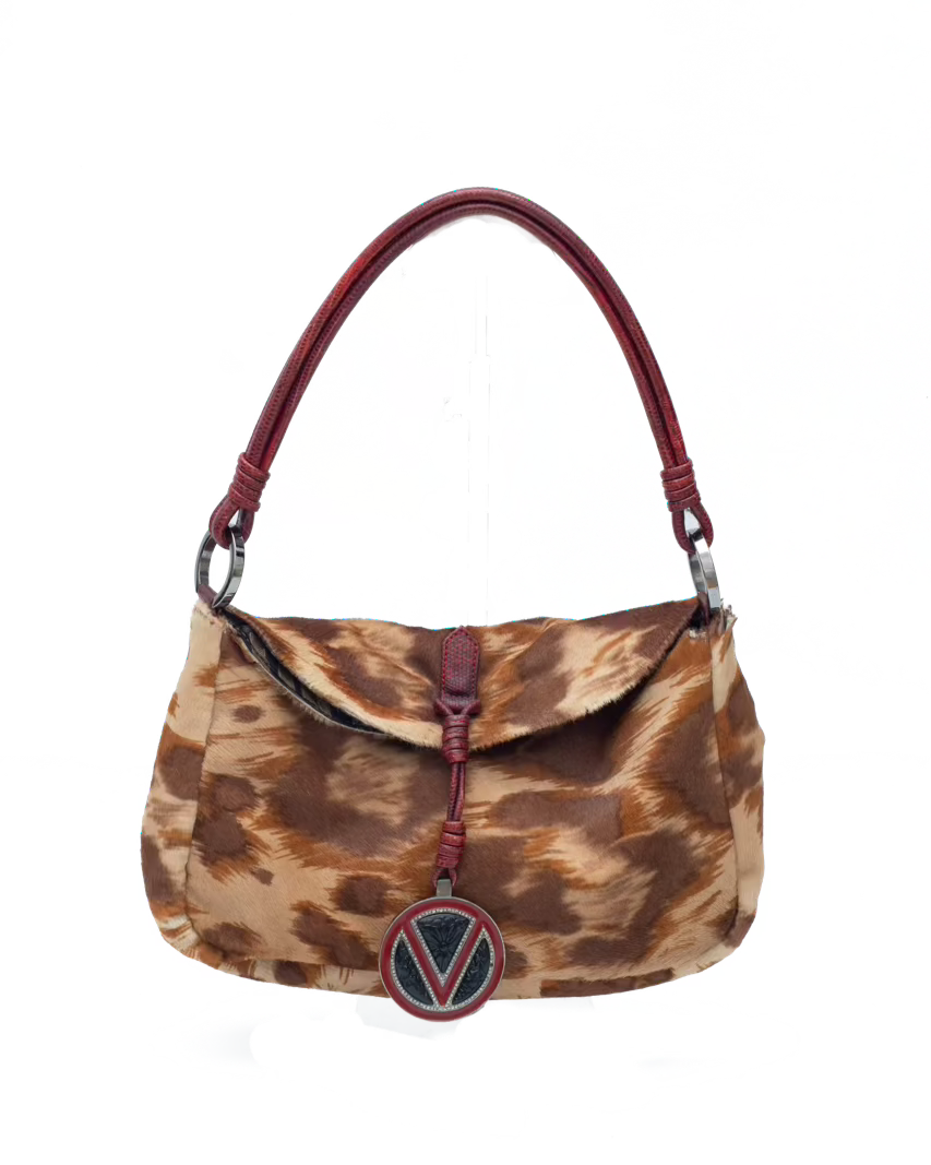 VALENTINO LEOPARD PRINT PONYSKIN BAG