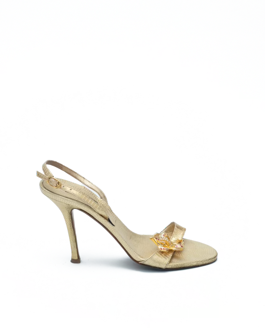 LE SILLA GOLD FLOWERS SANDALS