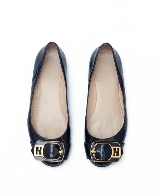 FENDI PATENT LEATHER FLATS