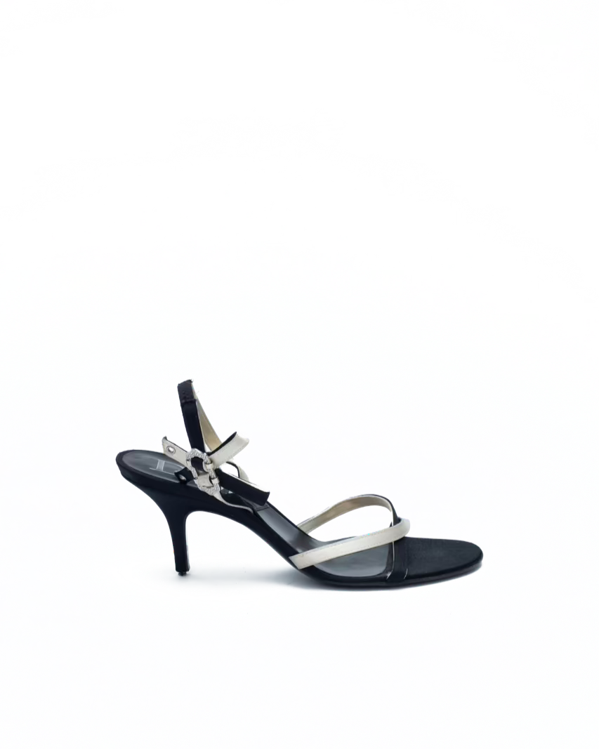 DIOR SATIN SANDALS WITH RHINESTONES
