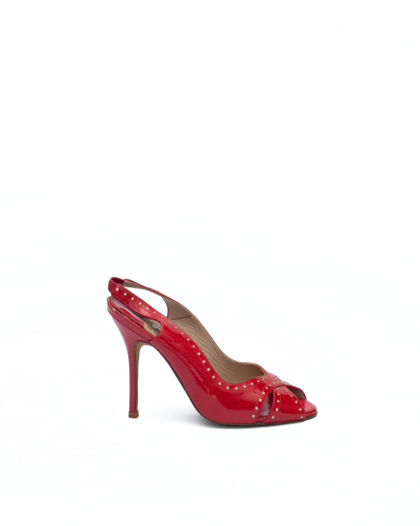 MANOLO BLAHNIK RED OPEN TOE