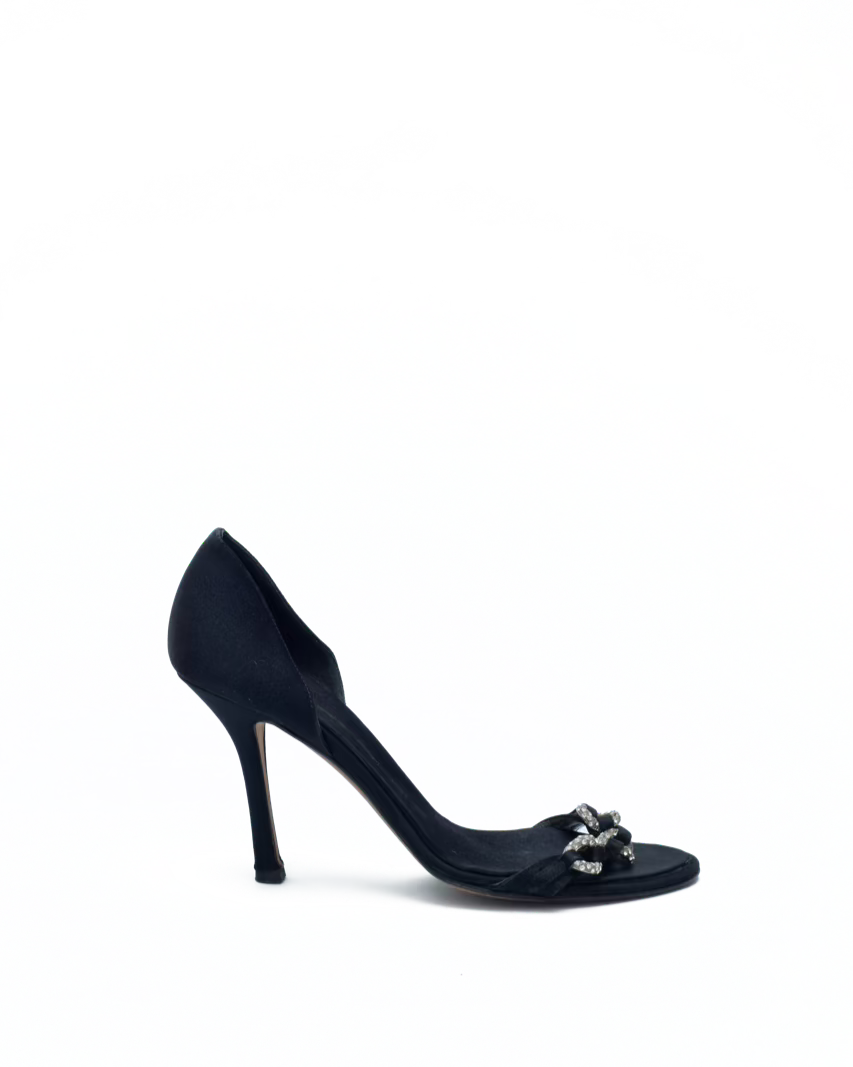 ZANOTTI RHINESTONES BLACK SANDALS