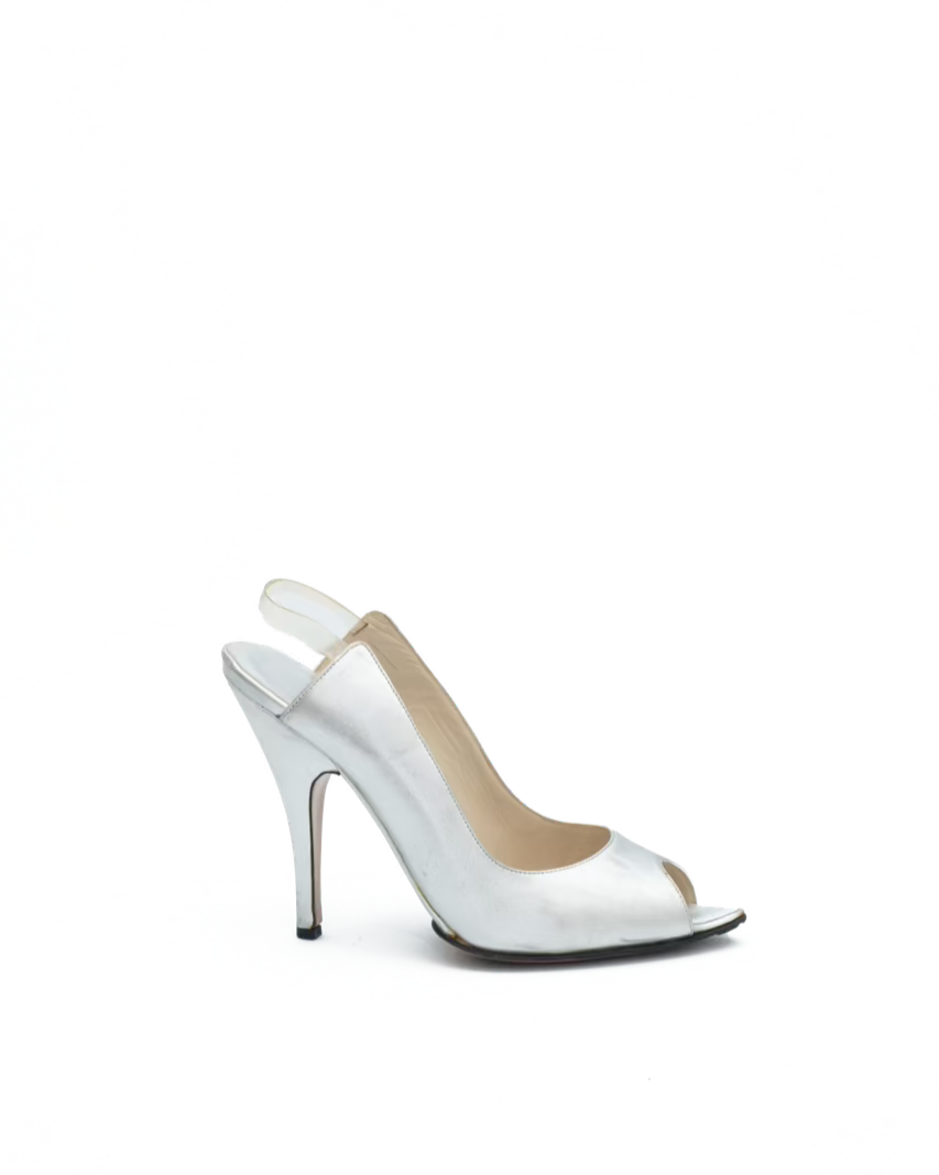 GUCCI SS 2003 SILVER HEELS