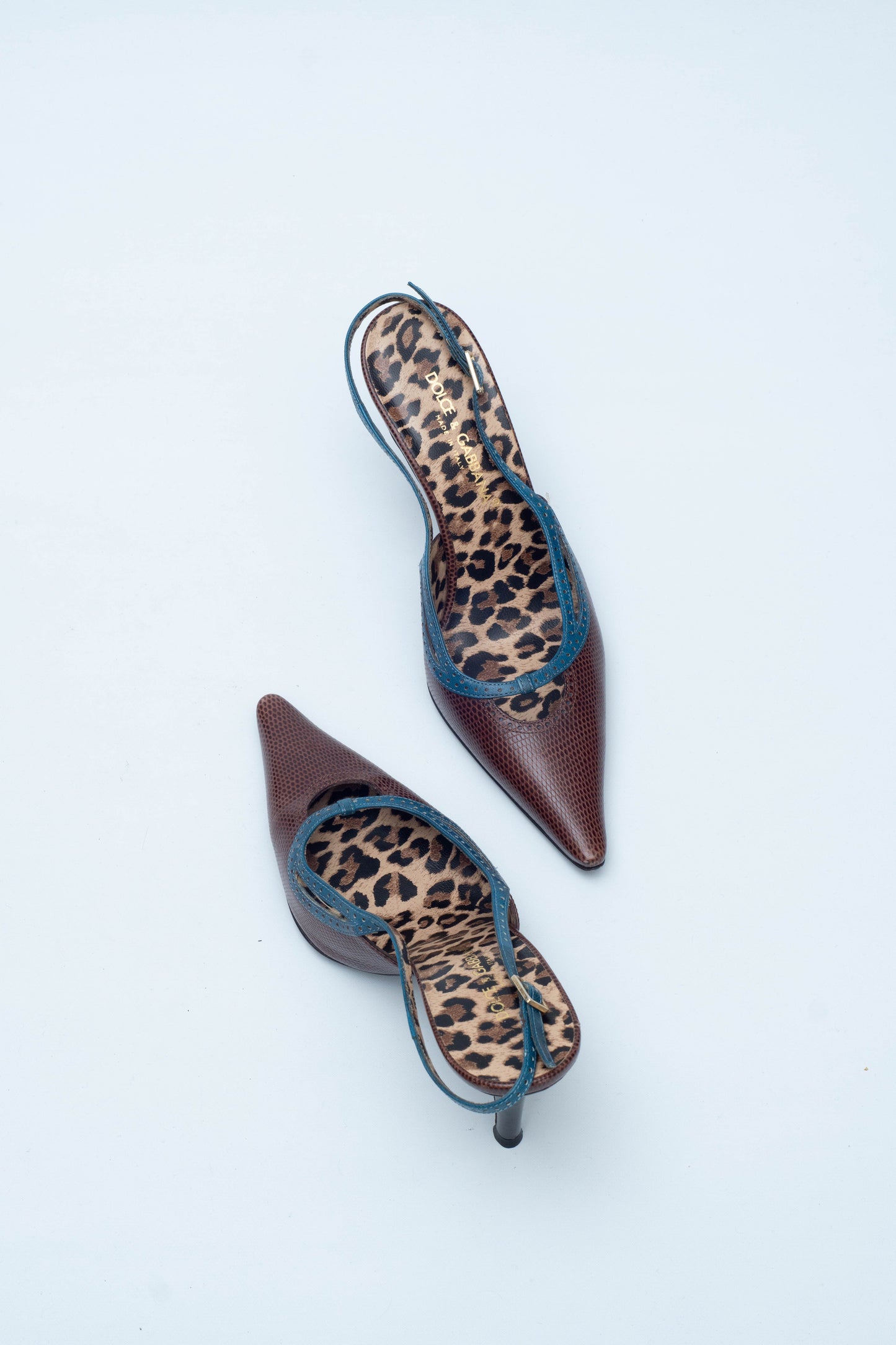 DOLCE & GABBANA BROWN SLINGBACKS
