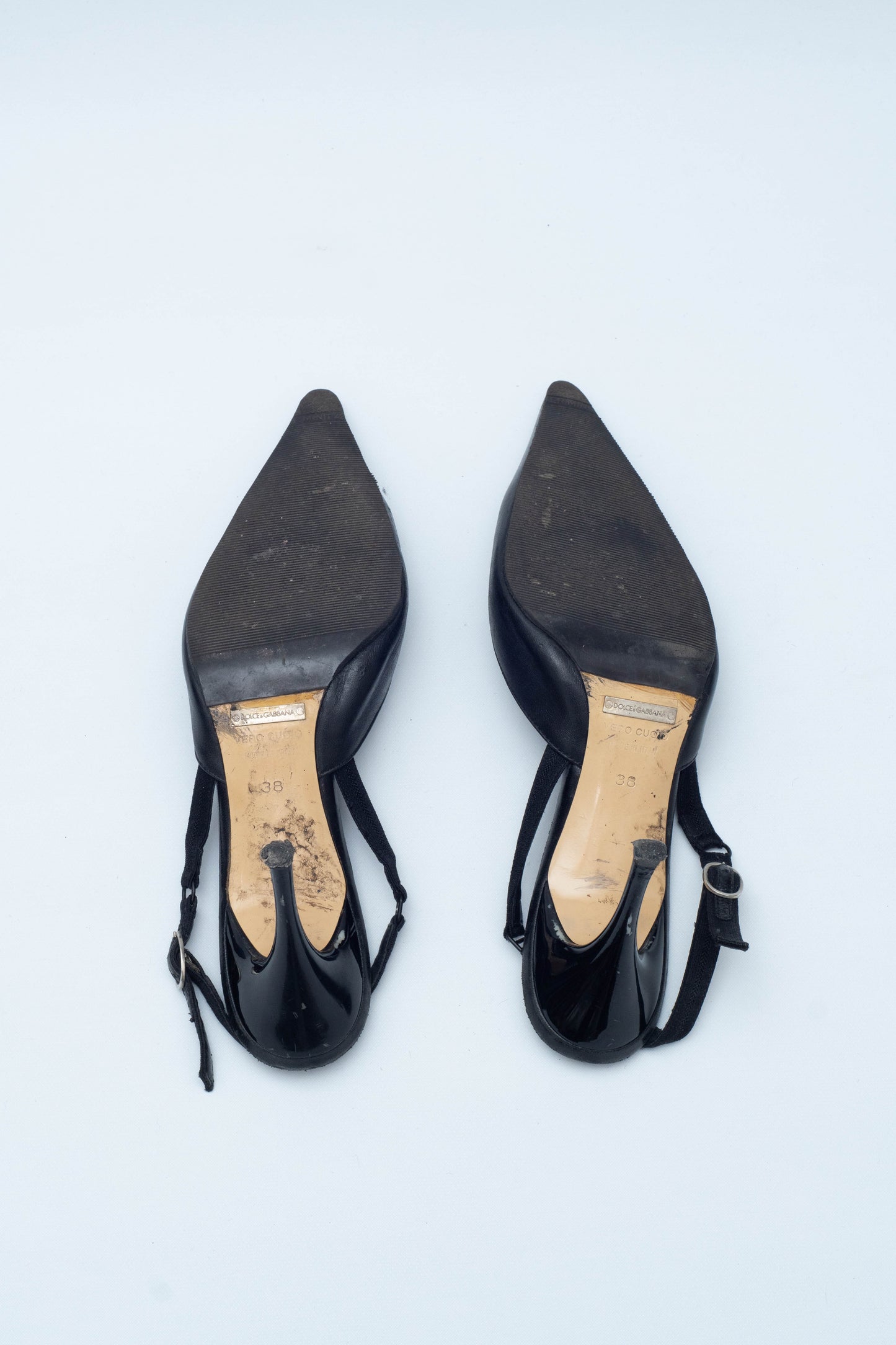 DOLCE & GABBANA BLACK SLINGBACKS