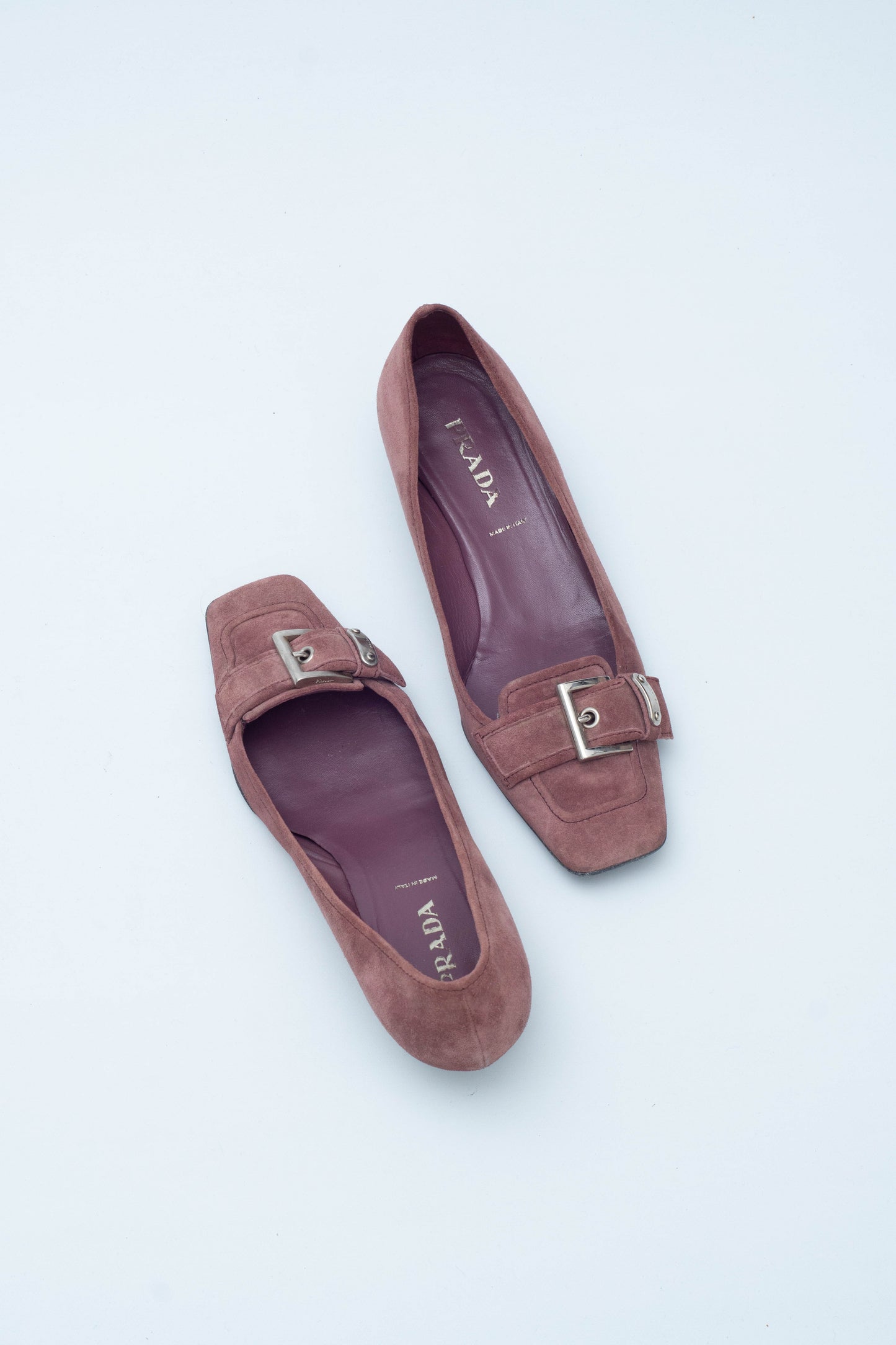 PRADA SQUARED KITTEN HEELS