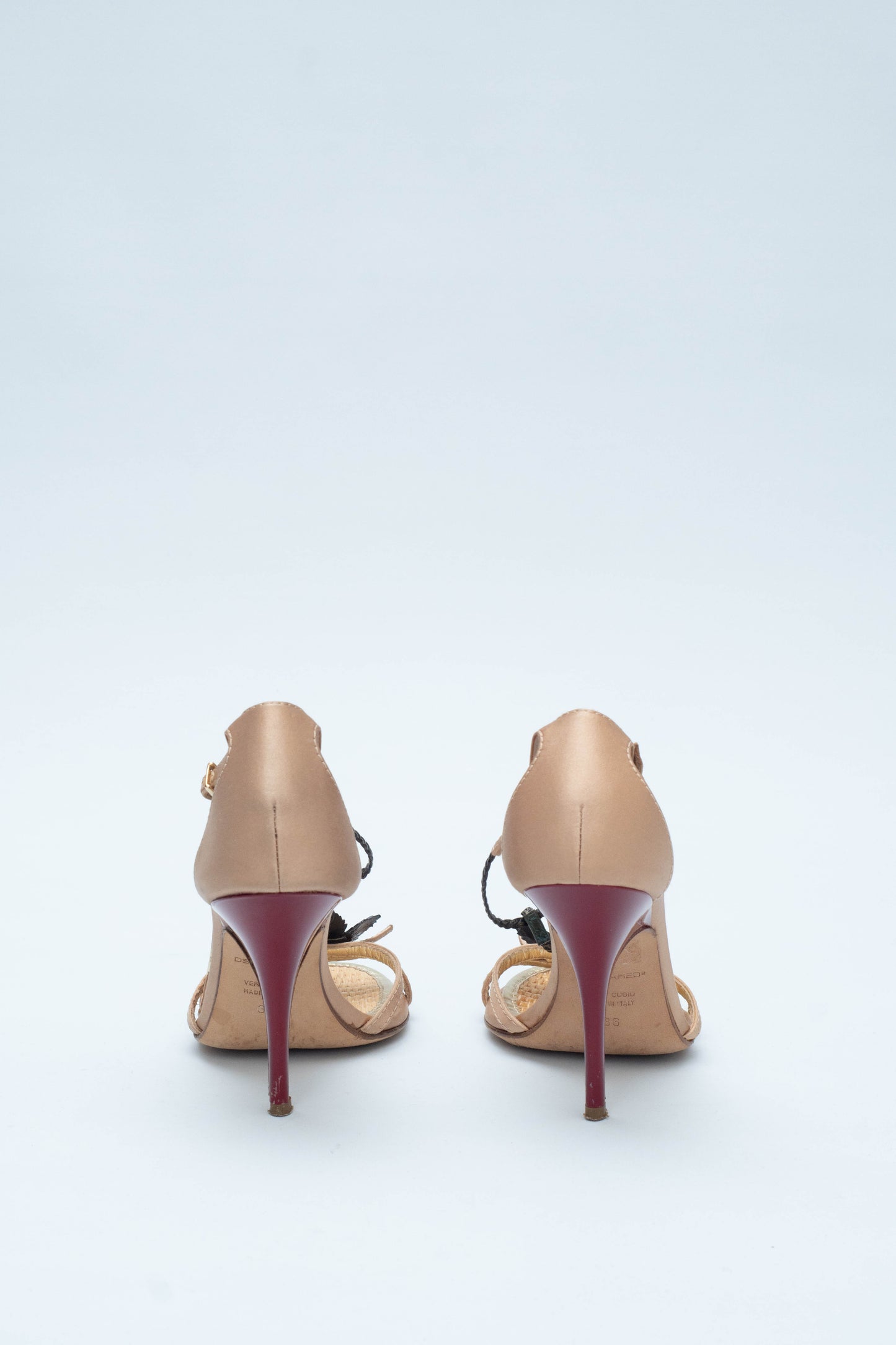 DSQUARED RAFFIA ROSE SANDALS
