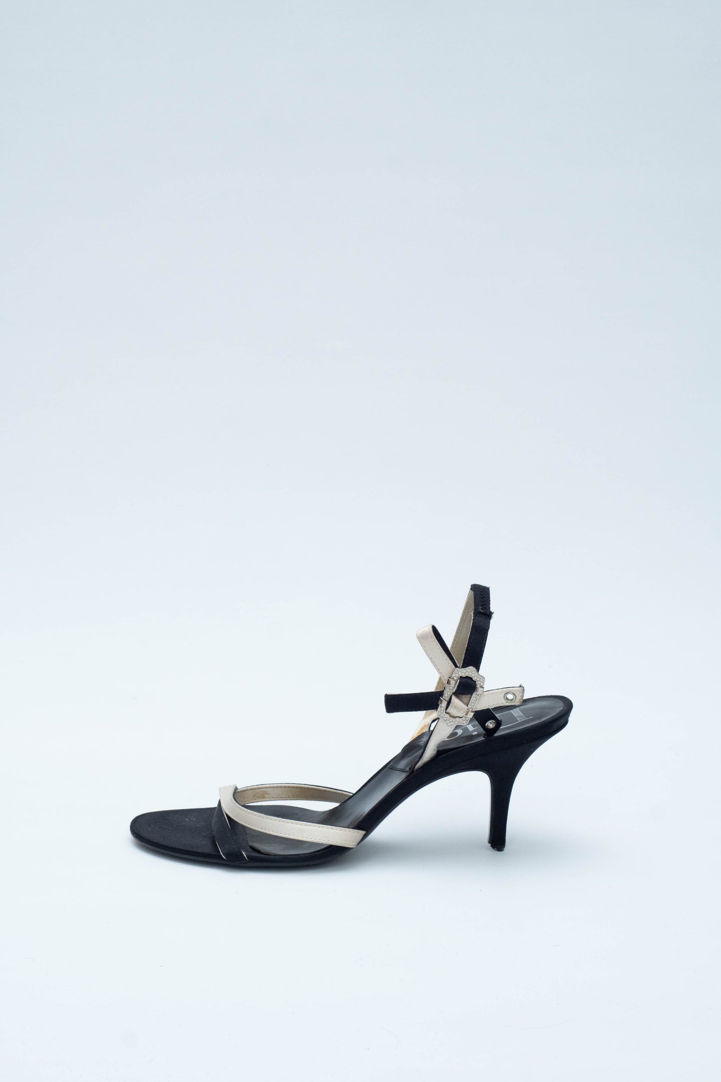 DIOR SATIN SANDALS WITH RHINESTONES