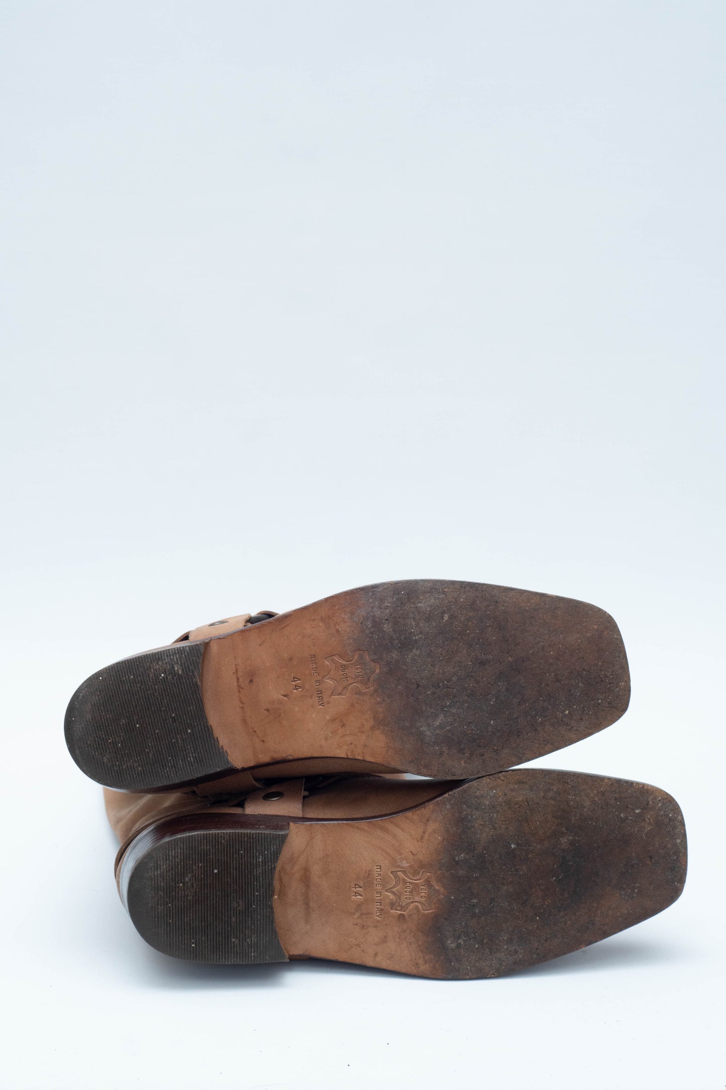 VINTAGE BEIGE LEATHER MAN BOOTS